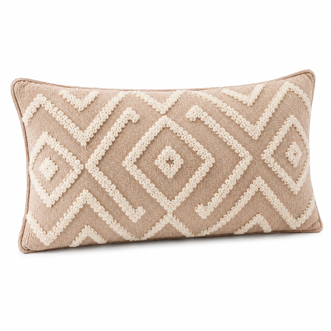 Cuscino rettangolare geometrico beige e crema 50x30 cm-JORQELVIN