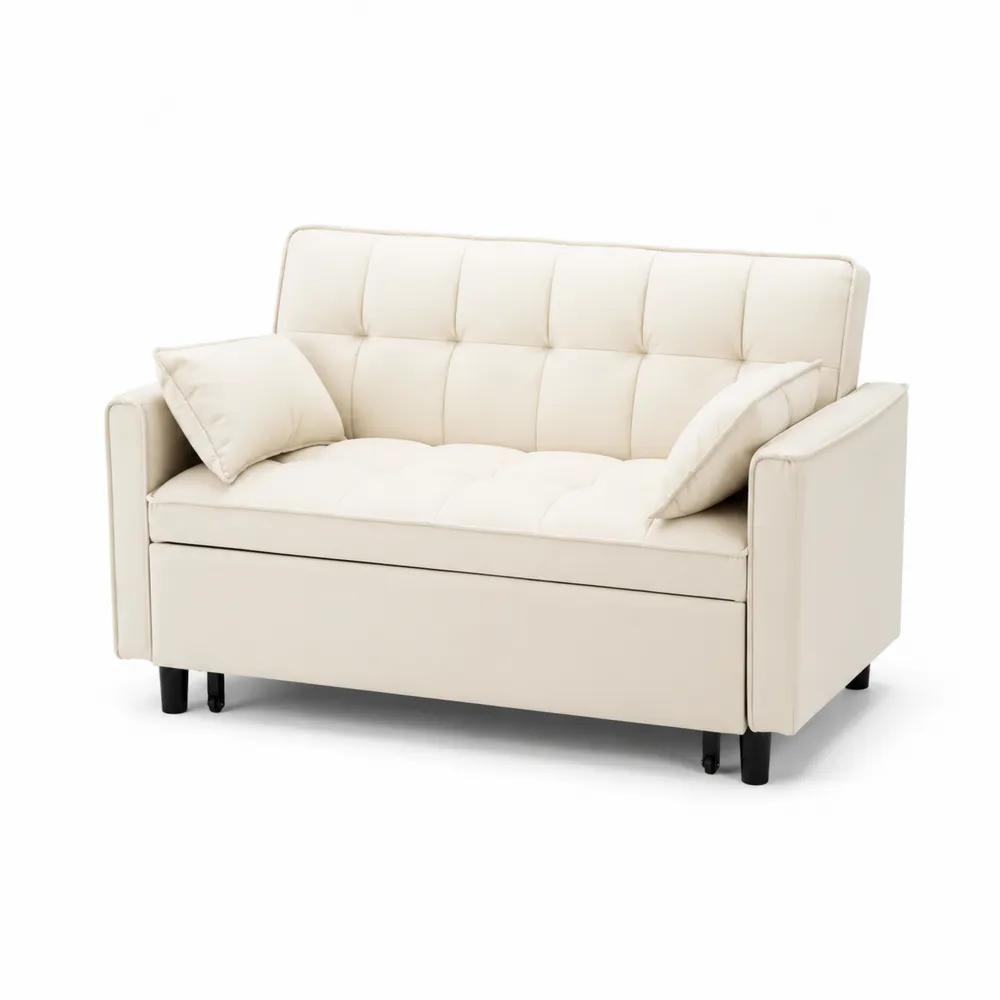 Sofa z Ekoskóry z Poduszkami 130cm