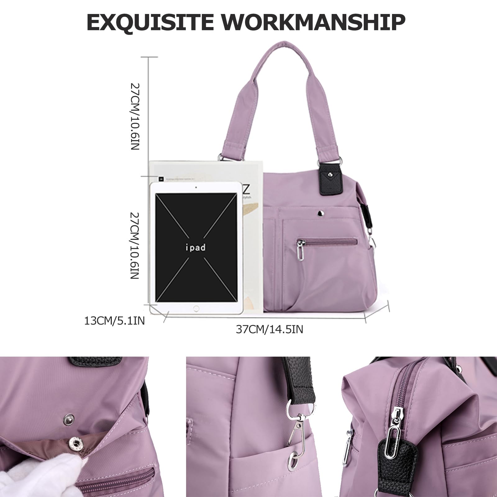 Large Capacity Waterproof Multi Pocket Shoulder Bag