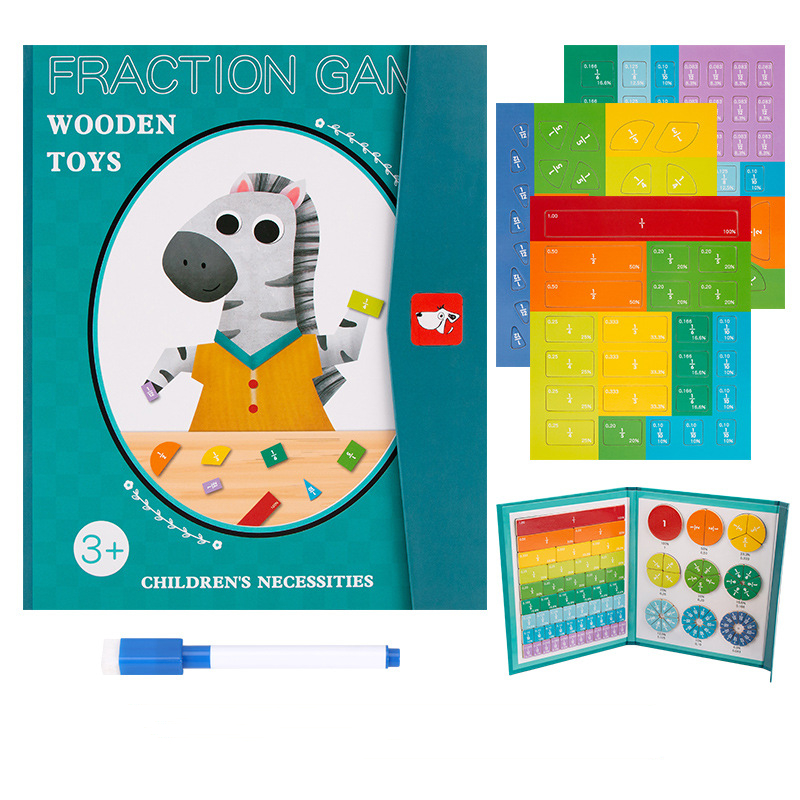 Montessori Magnetic Book Fraction Puzzle For Children
