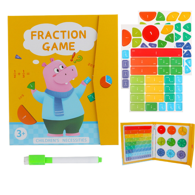 Montessori Magnetic Book Fraction Puzzle For Children