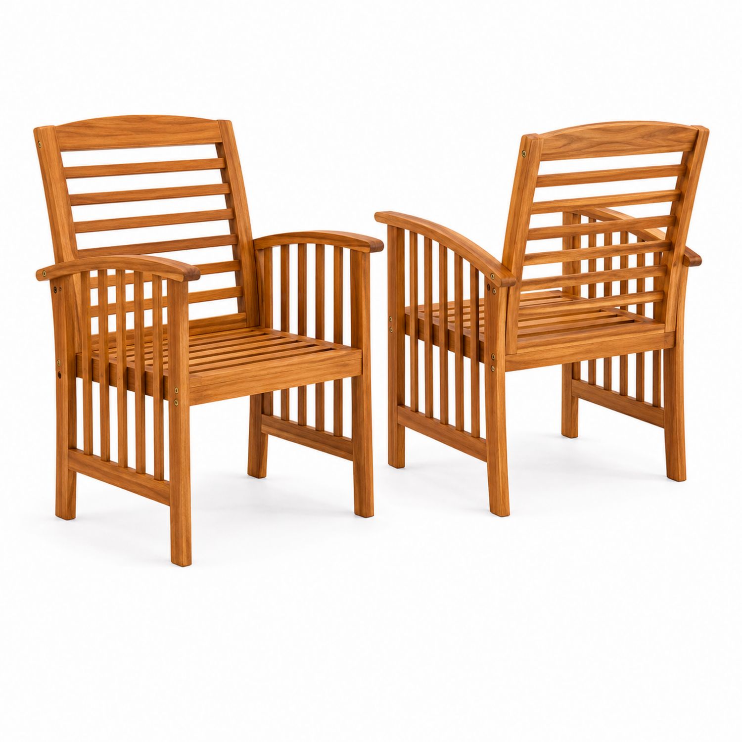 2er Set Gartenstühle Akazienholz Braun