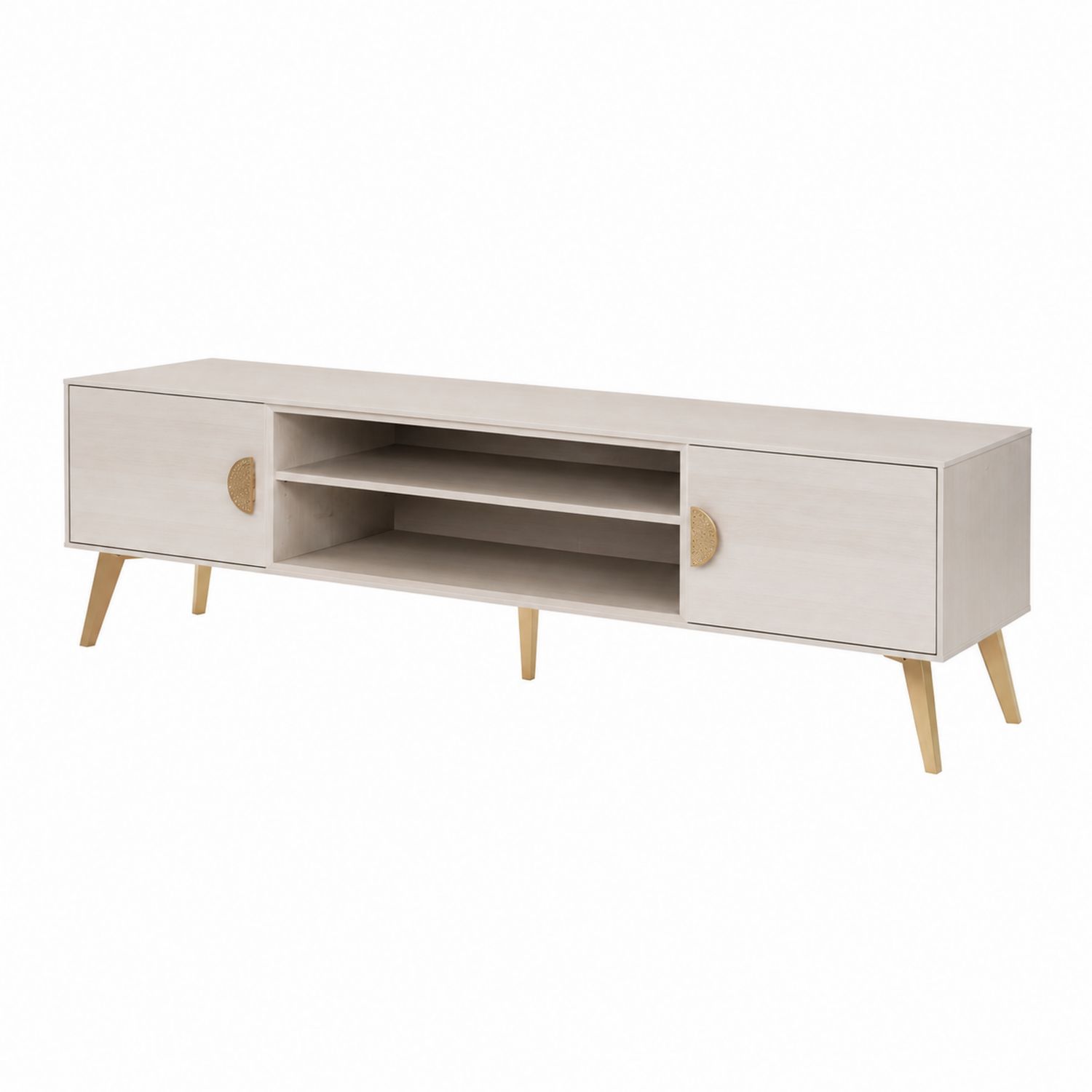 TV-Schrank 160x40x50 cm MDF Weiß Eiche