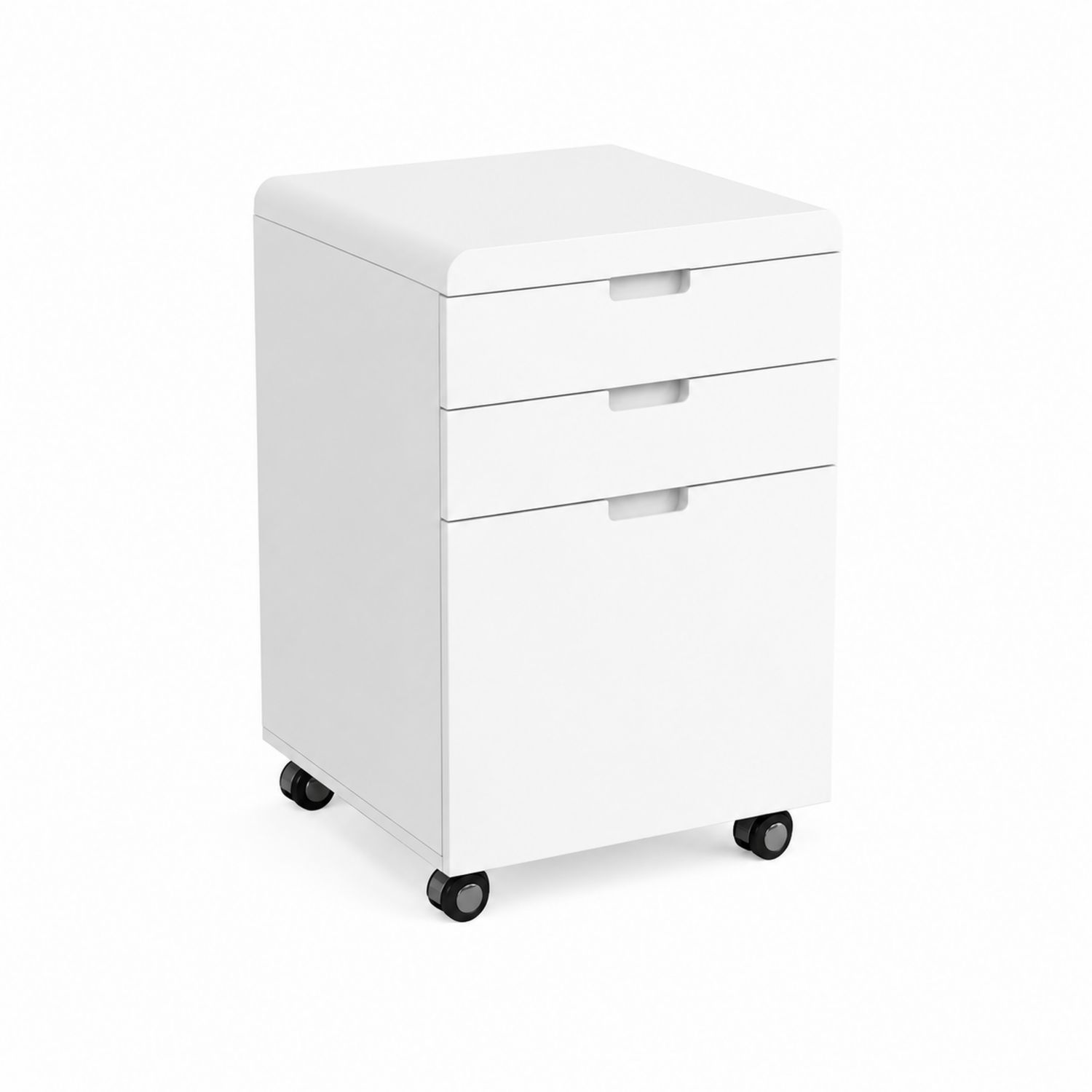 Aktenschrank mit Rollen und 3 Schubladen Weiß 60cm