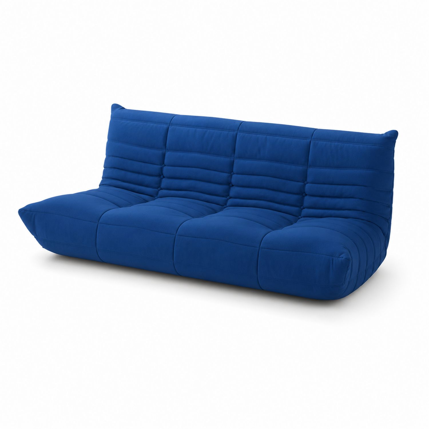 Dreisitzer Sofa Stoff Blau 200x90x85 cm