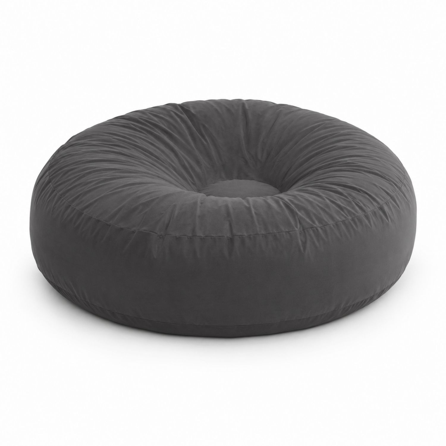 Sitzsack Rund Mikrofaser Dunkelgrau