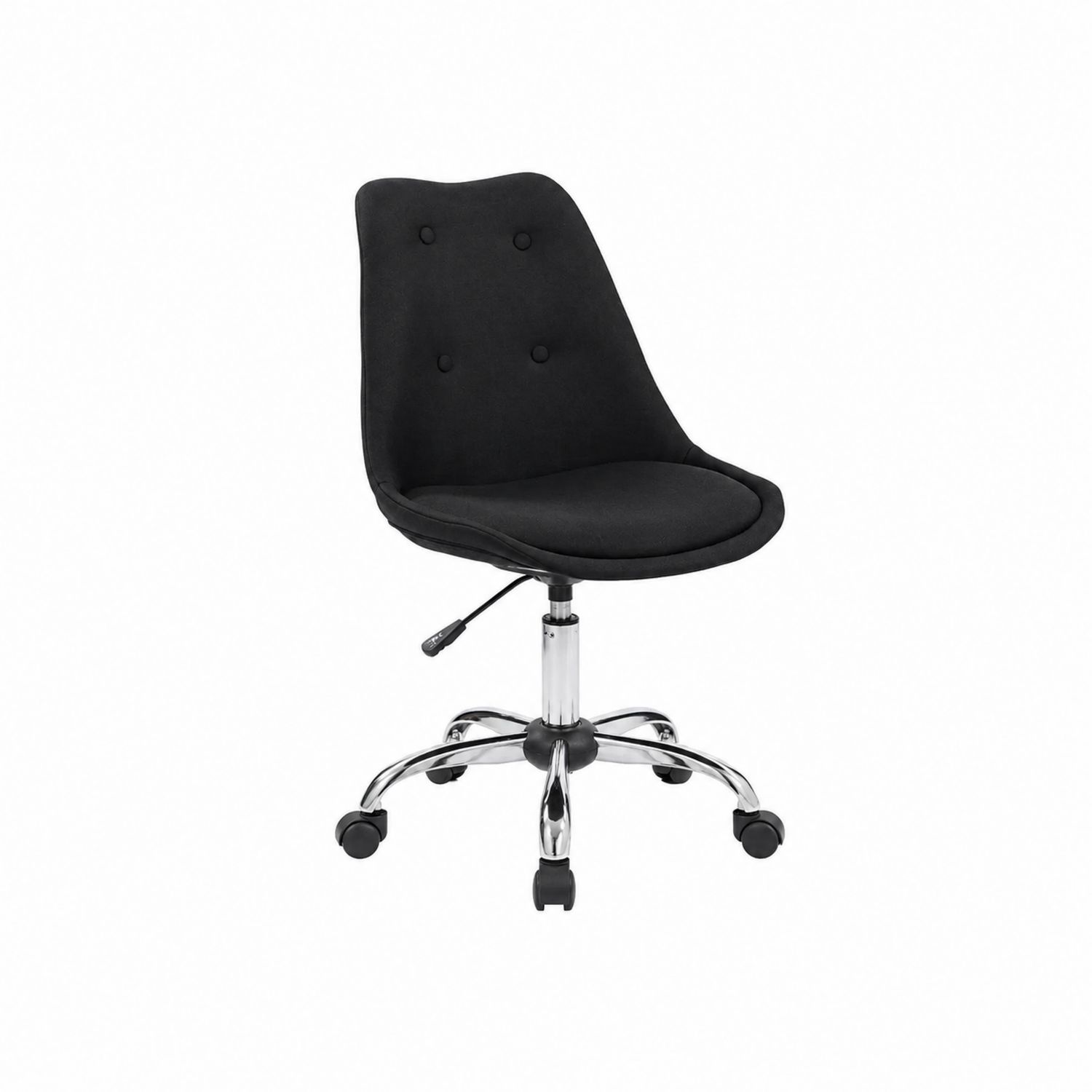 Höhenverstellbarer Stuhl Schwarz Stoff Chrom