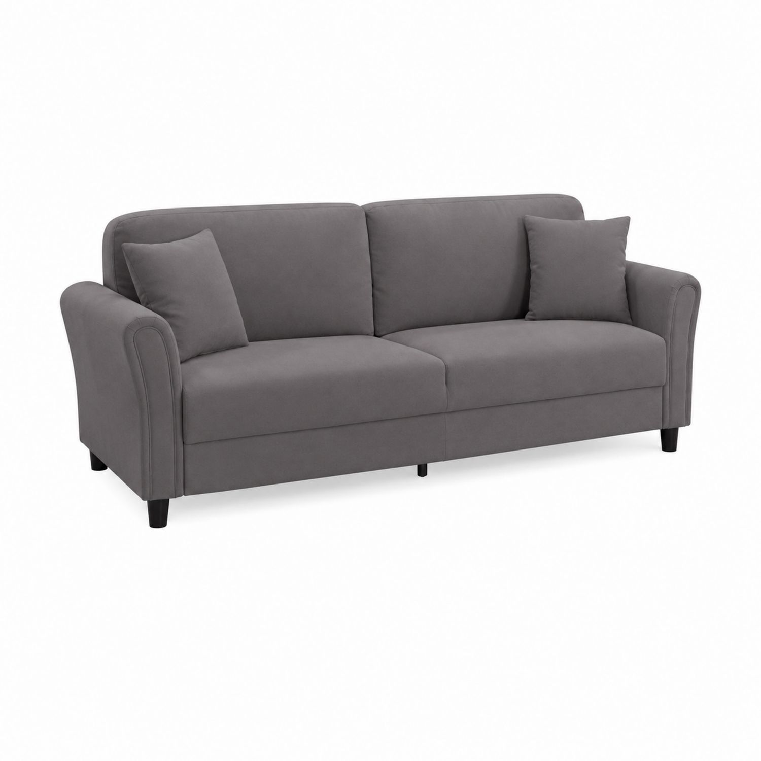 3-Sitzer Sofa aus Mikrofaser, Holzrahmen, Grau