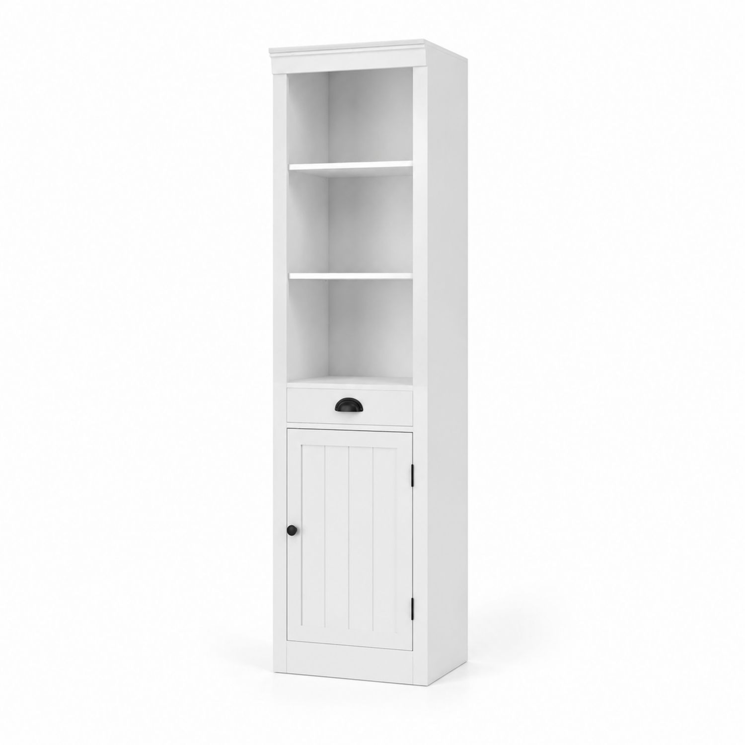 MDF Bücherregal mit Schublade Weiß 180x40x30cm