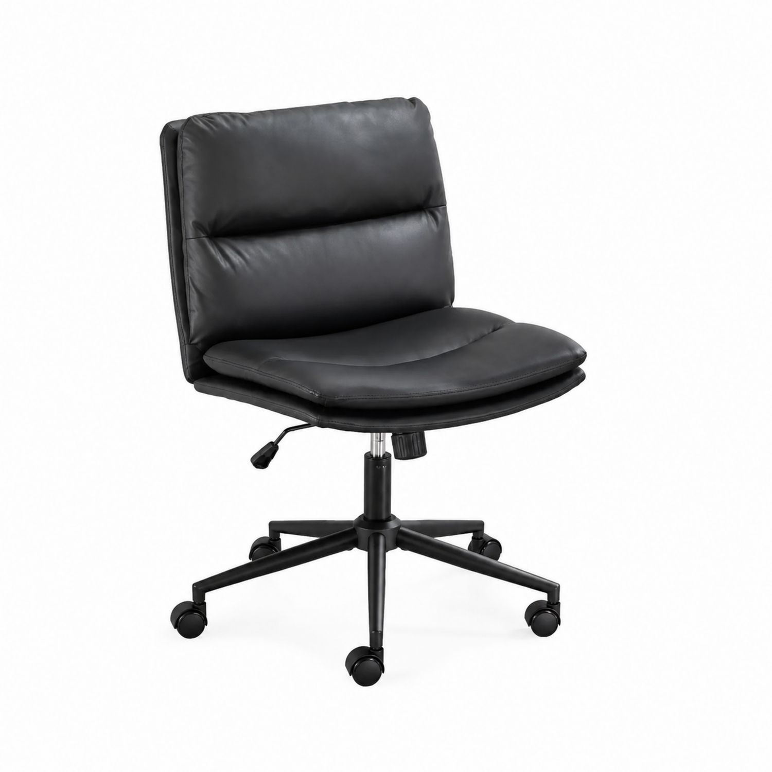 Drehstuhl aus PU-Leder Schwarz