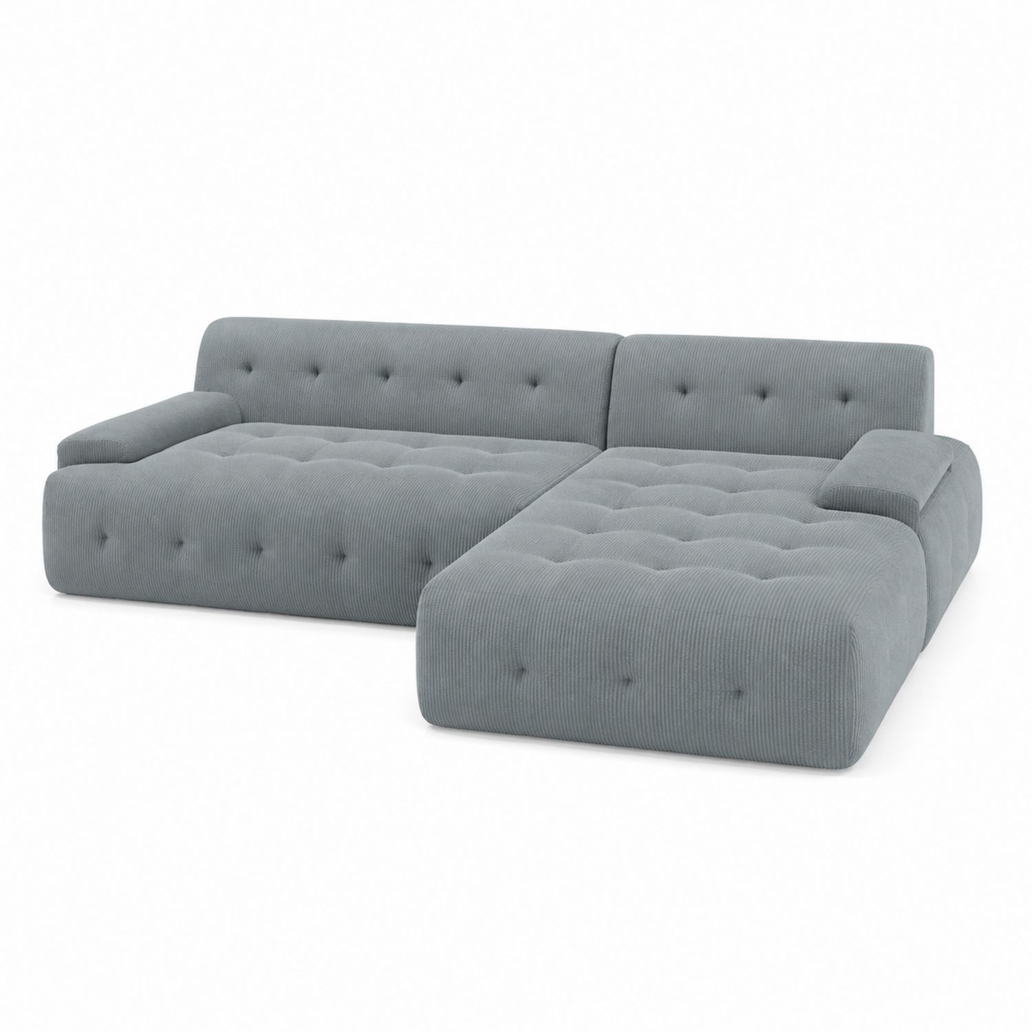 Modulares Ecksofa 2-teilig Cord Grau