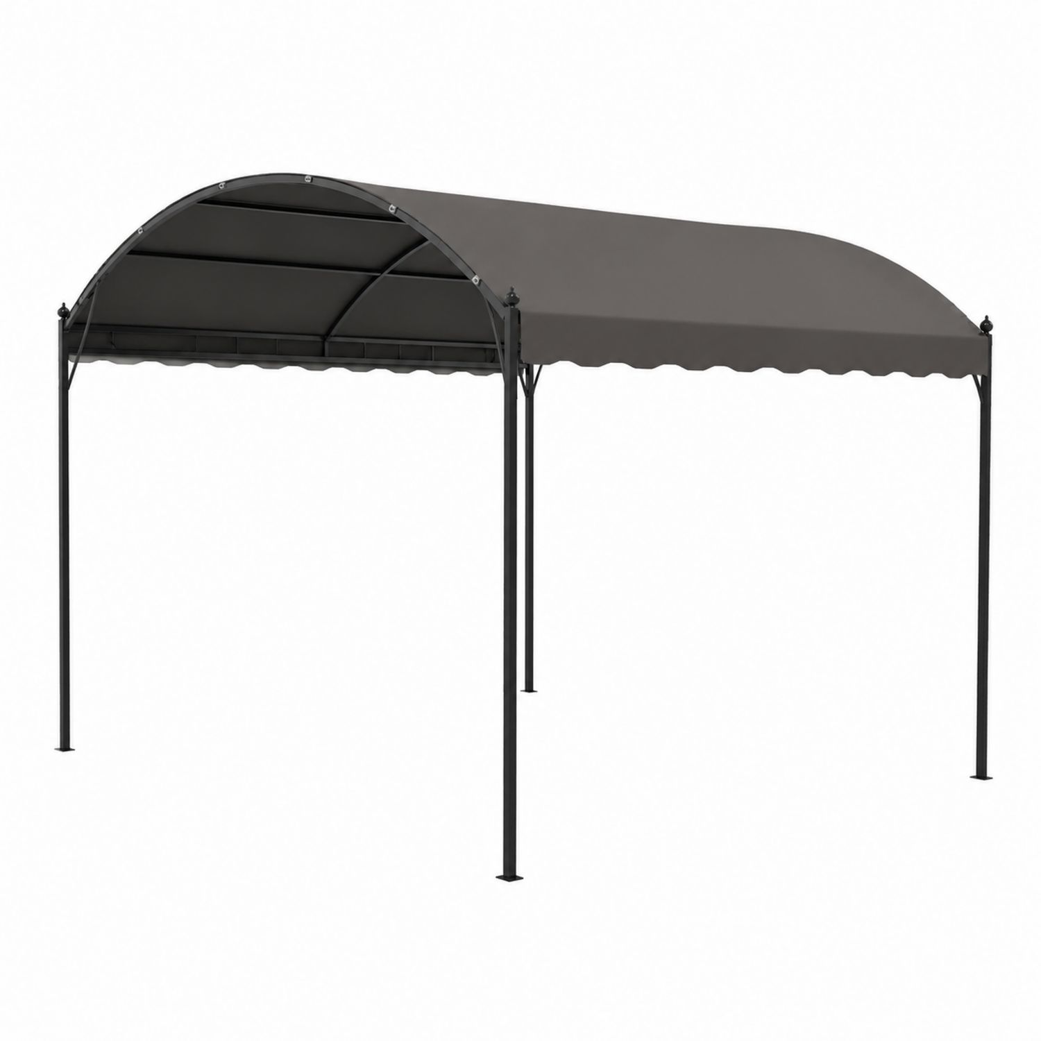 Pavillon Rechteckig 300x400 cm Stahlrahmen und Polyester Dunkelgrau