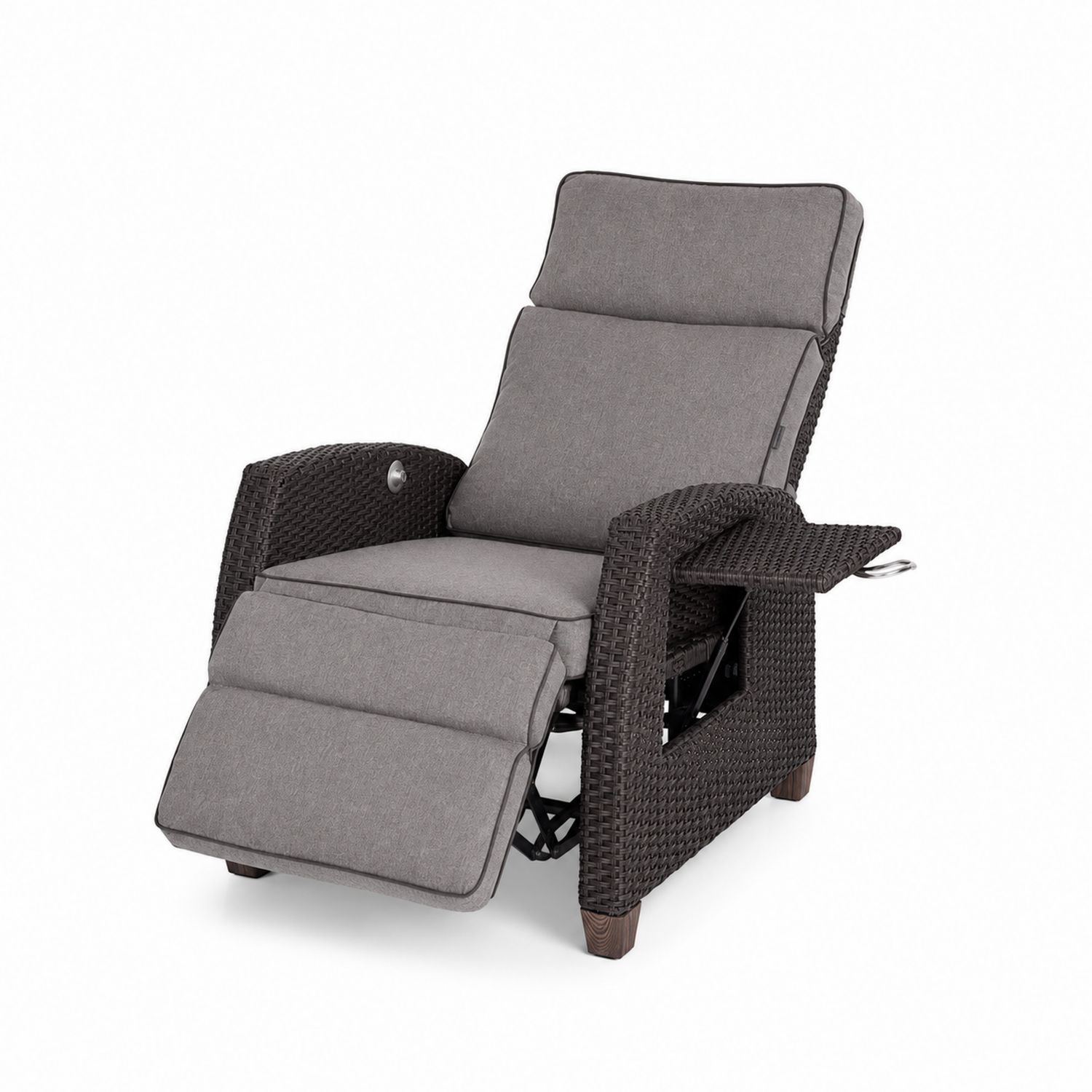 Rattan-Relaxliege Braun/Grau