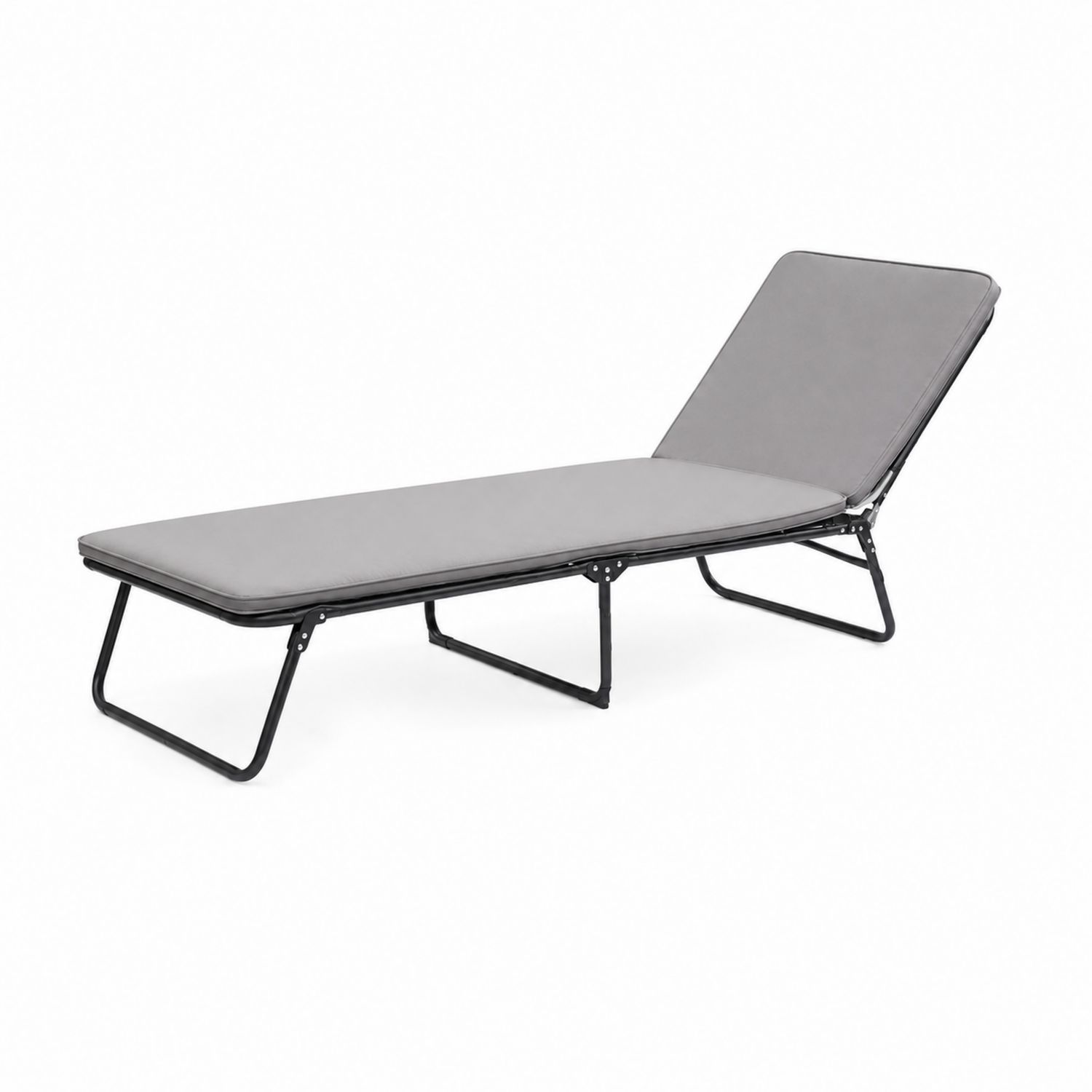 Outdoor Sonnenliege Metall Polyester Grau 190cm