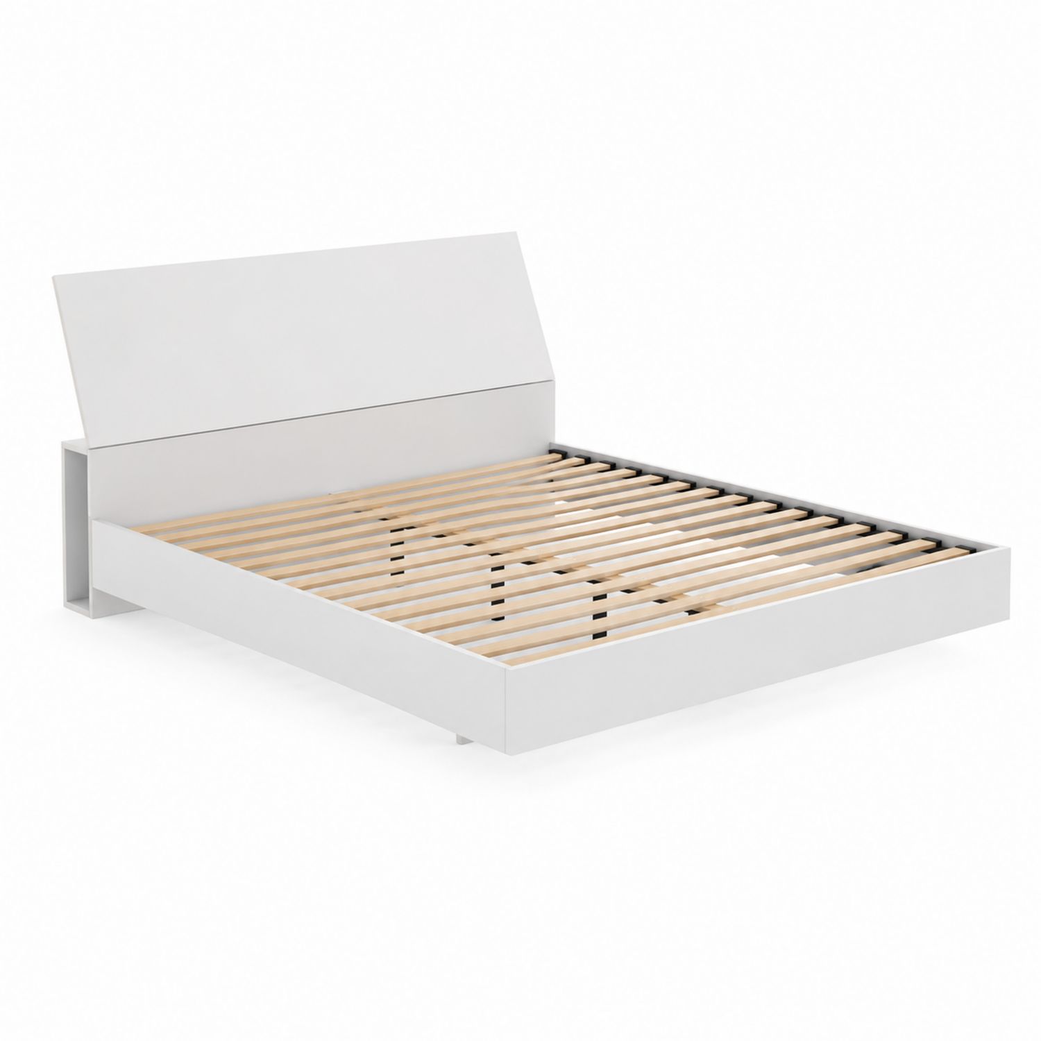 Doppelbett MDF Holzlatten Weiß 200x160 cm