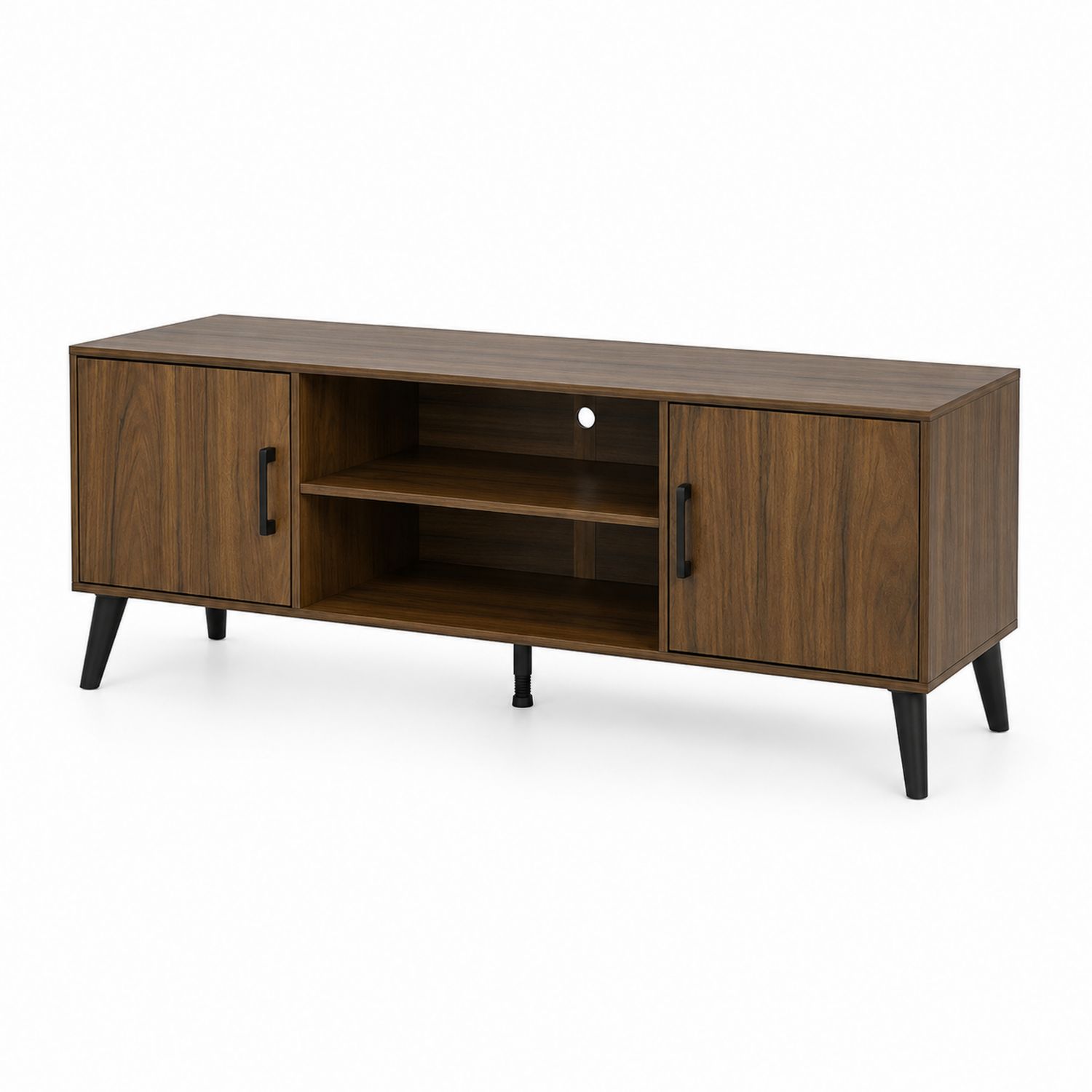 TV-Schrank Holz Braun mit Stahlbeinen