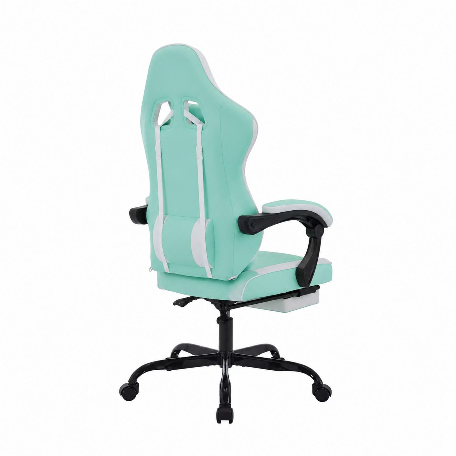 Bürostuhl im Gaming-Stil aus PU-Leder, Mint/Weiß
