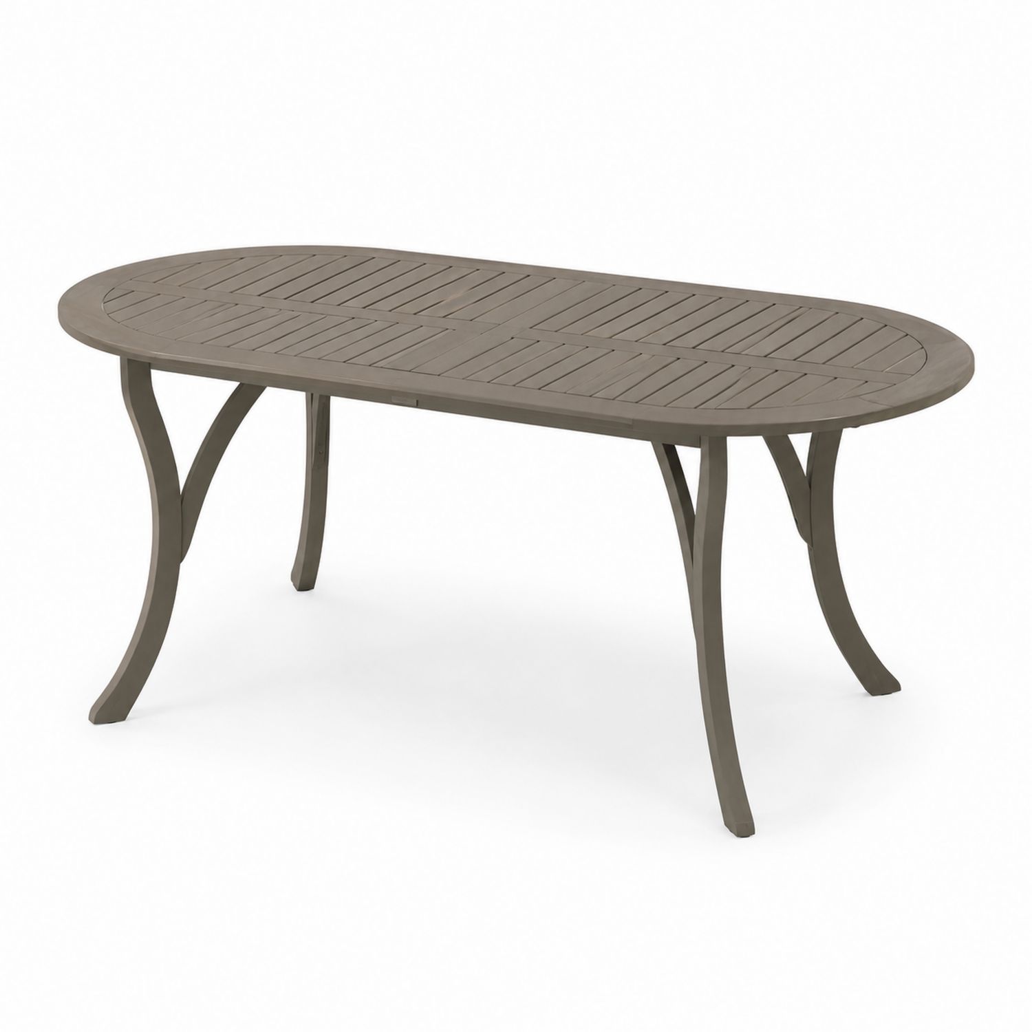 Ovaler Esstisch aus Aluminium Grau 180 cm