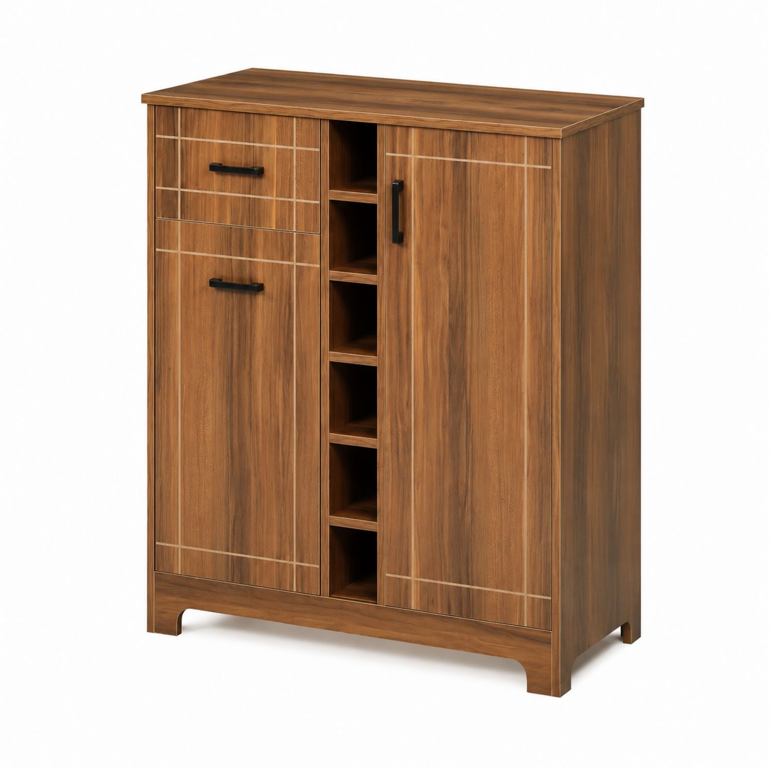 Eichen-Sideboard mit Regalen und Schubladen 80cm x 35cm x 100cm