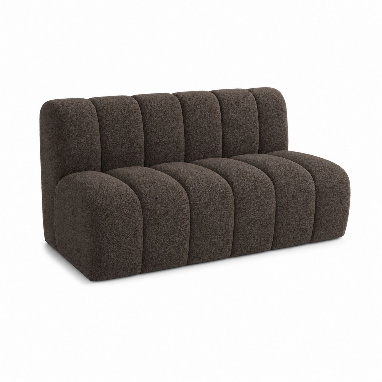 2-Sitzer Sofa Bouclé Stoff Dunkelbraun 150cm