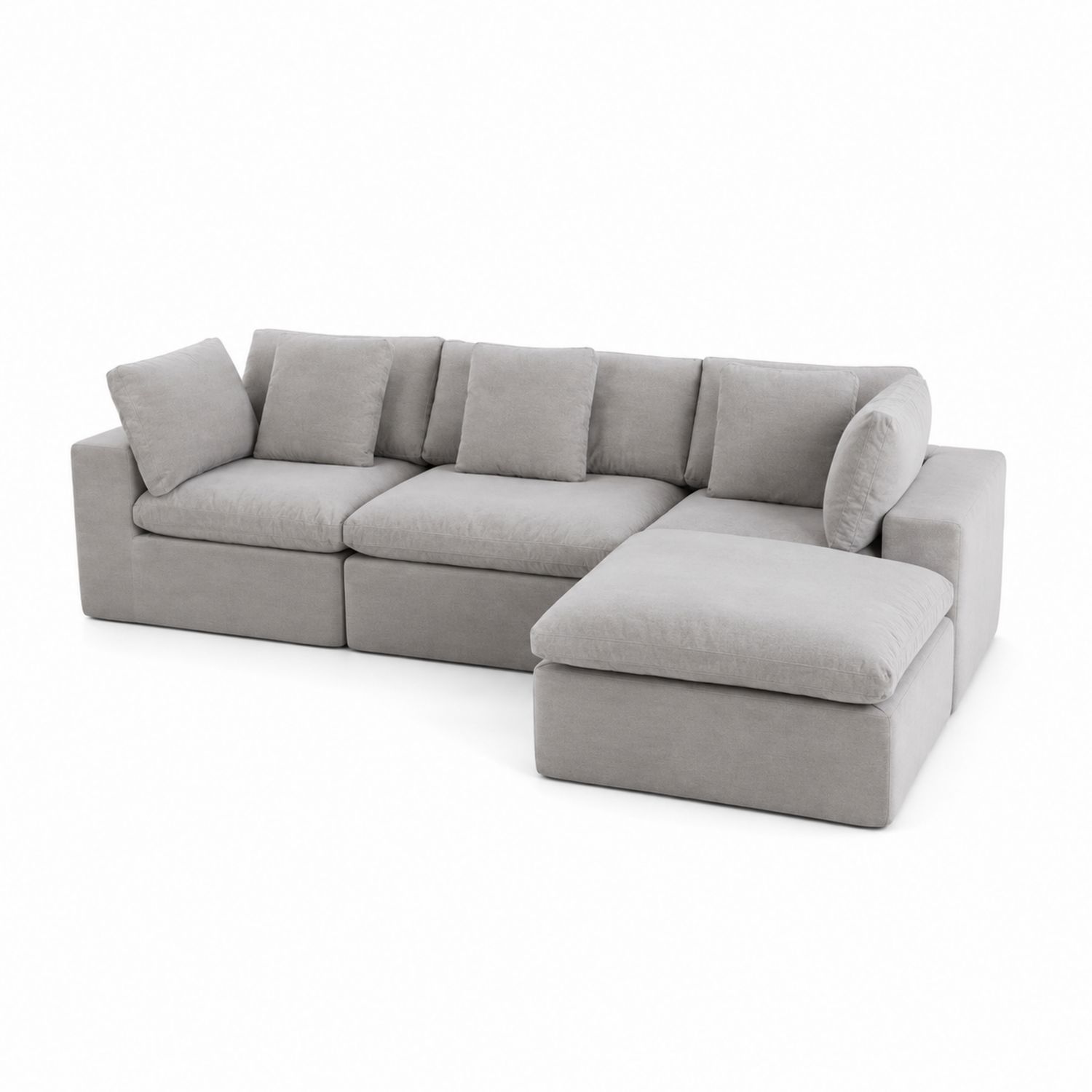Ecksofa Stoff 280x200 cm Polyester Hellgrau