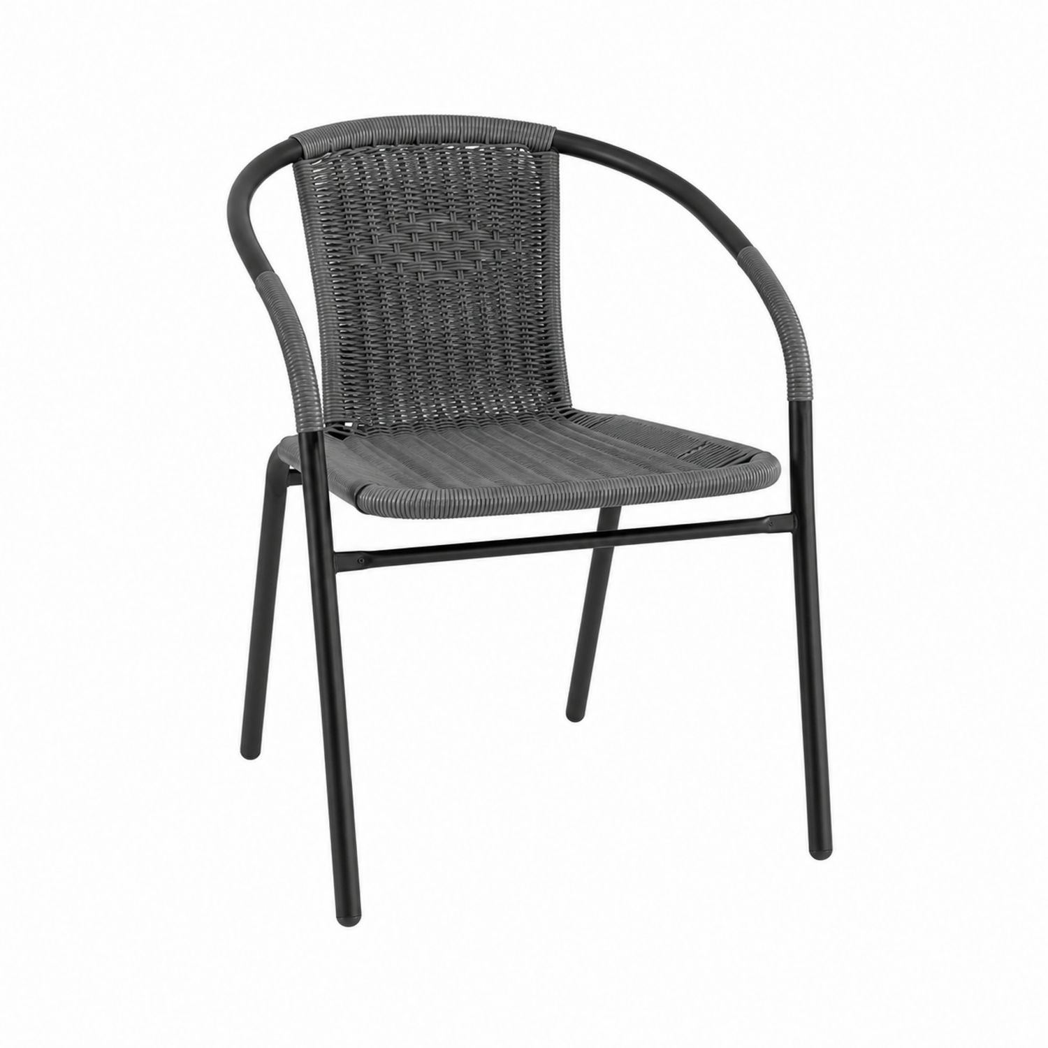 Outdoor-Stuhl aus Aluminium und Polyrattan, Grau