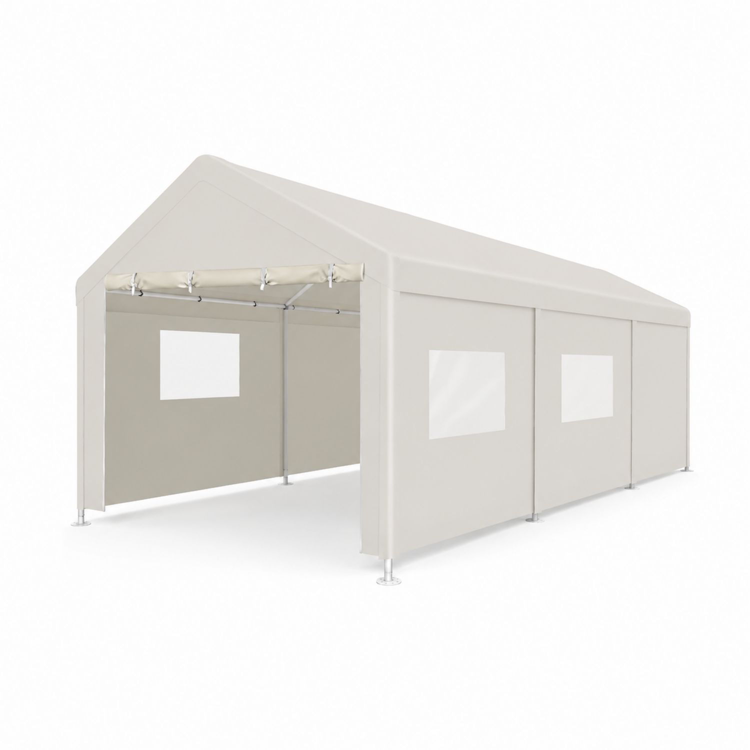 Pavillon 6x3 m Stahlrahmen PVC Beige