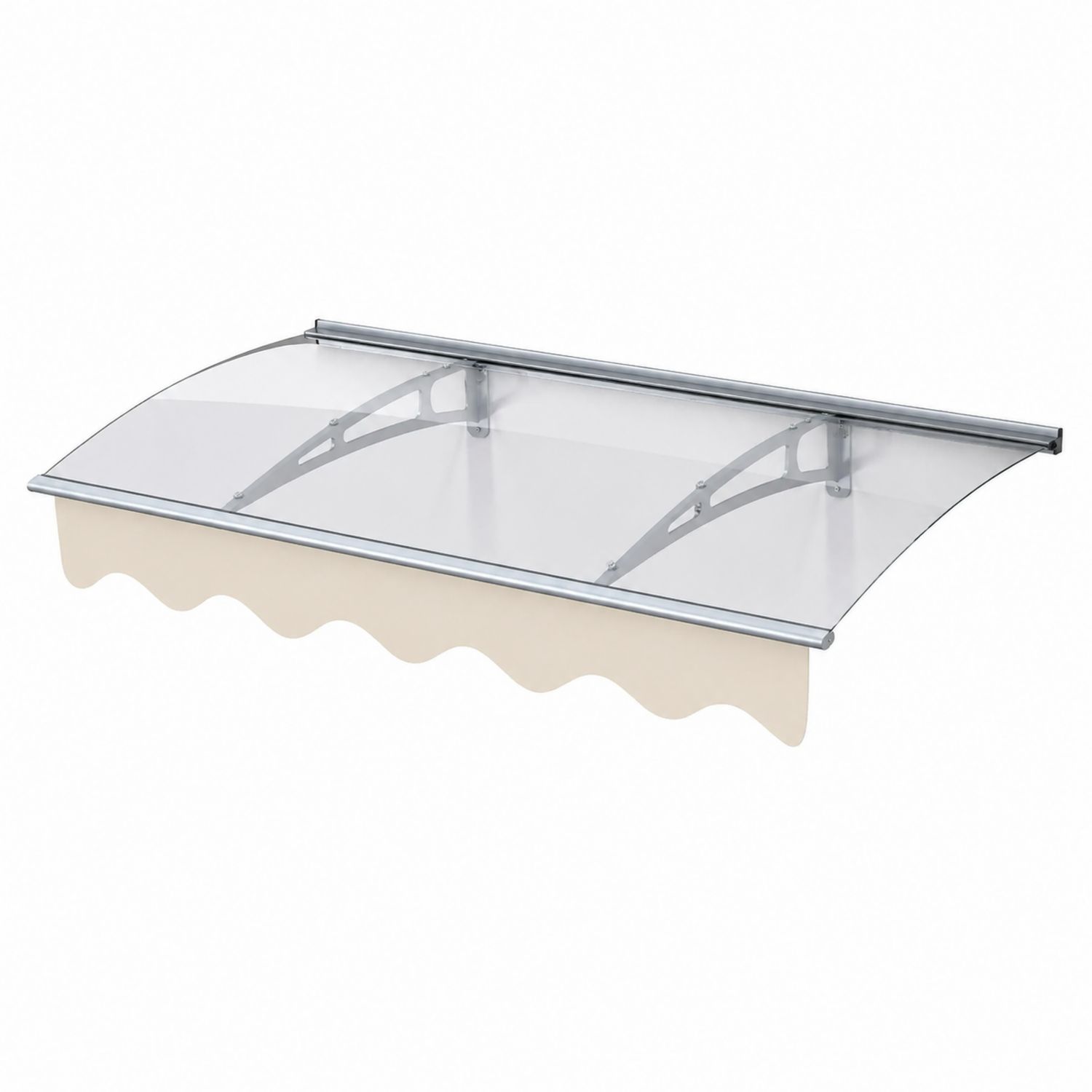 Vordach aus Polycarbonat mit Aluminiumrahmen Transparent 120x80 cm