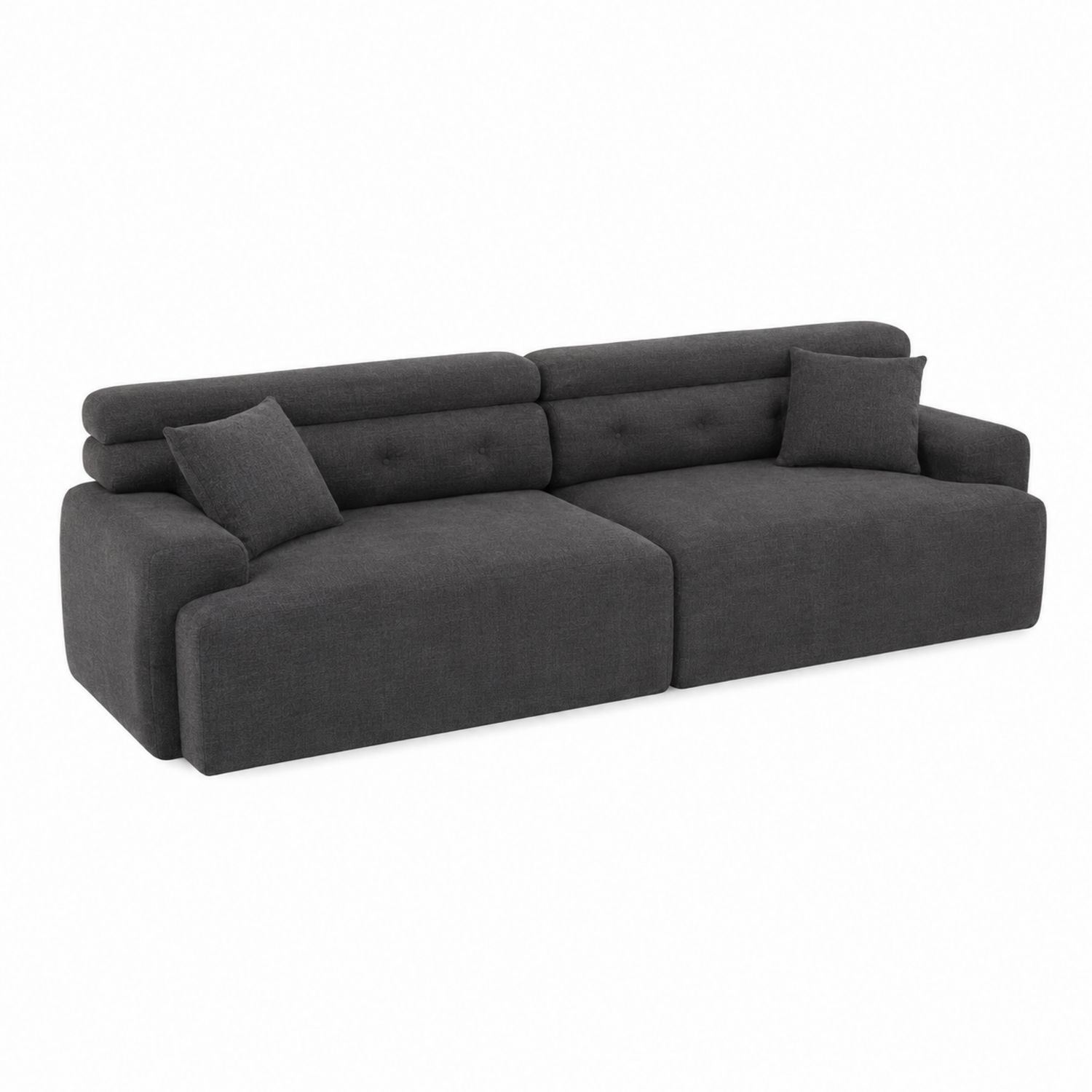Ecksofa aus Stoff, Dunkelgrau, 300 cm