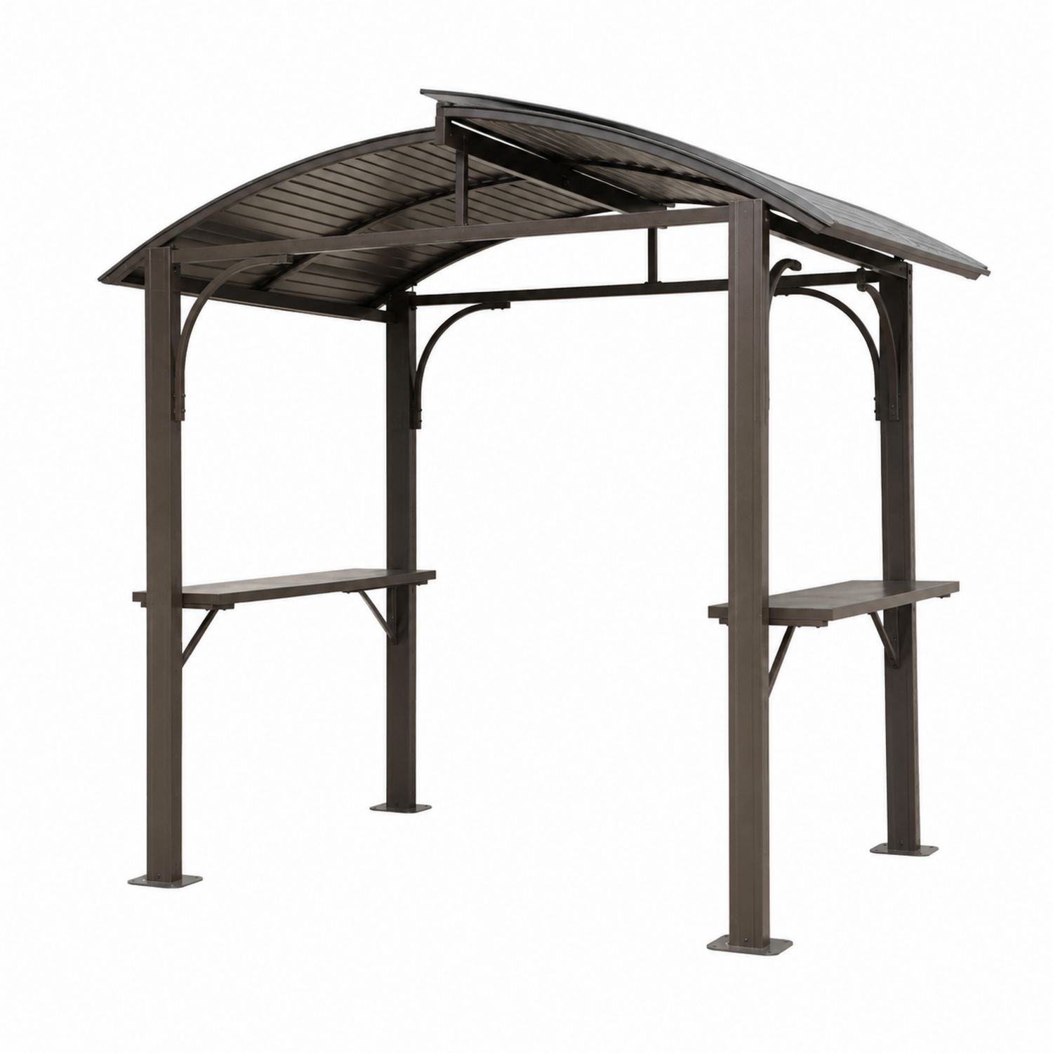 Metall Pavillon mit gebogenem Dach, Braun