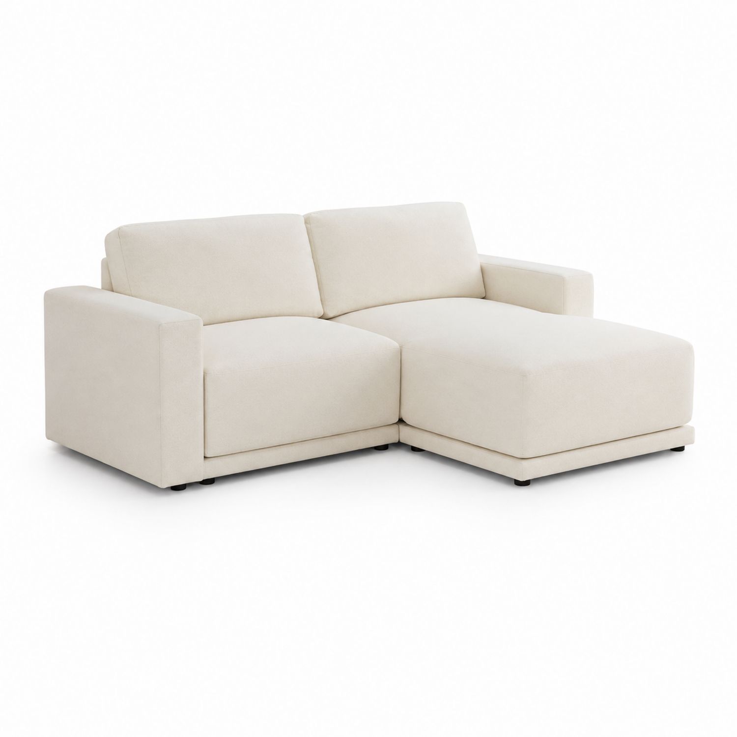 Divano angolare in tessuto poliestere beige