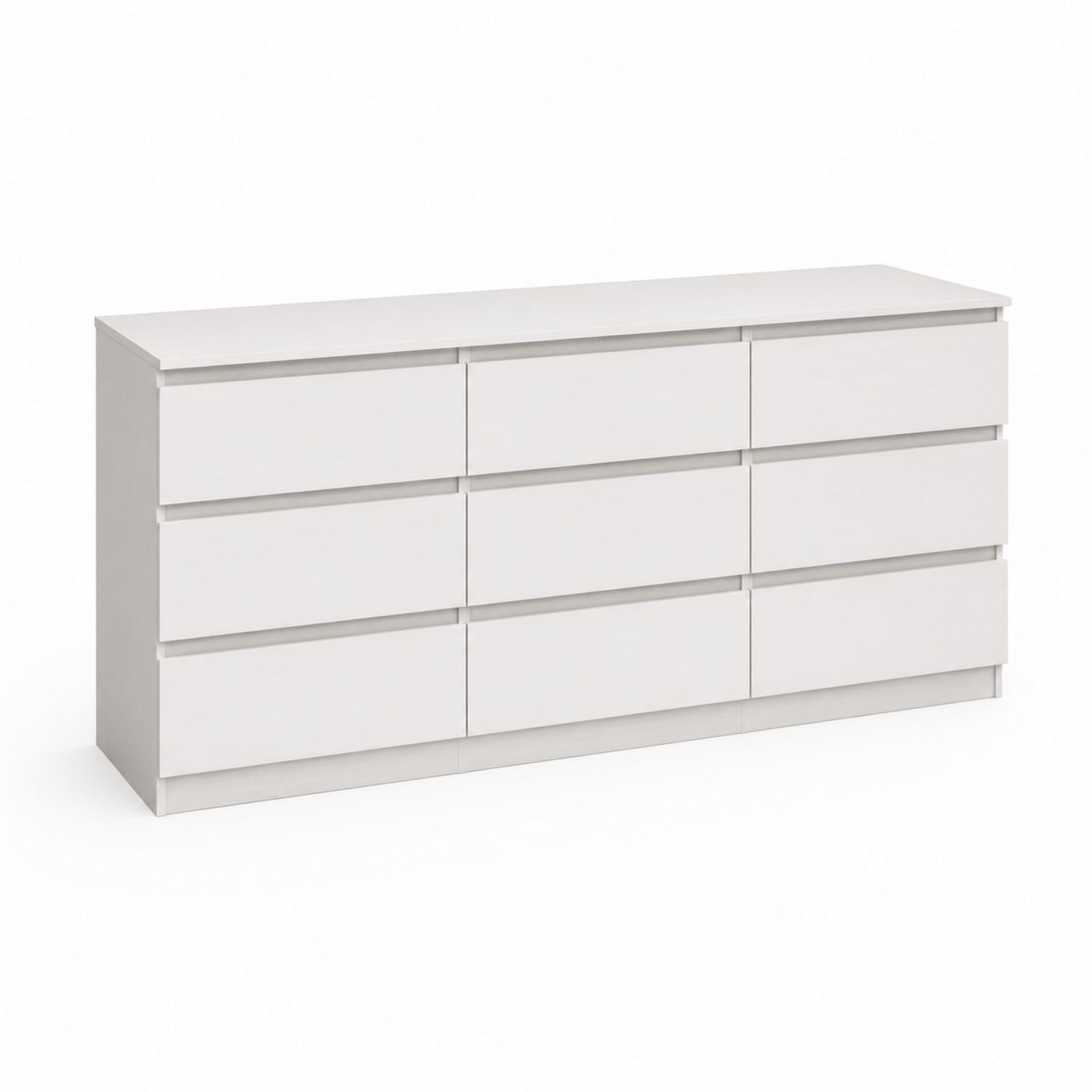 Cassettiera 8 Cassetti in Legno Bianco 160x50x70 cm
