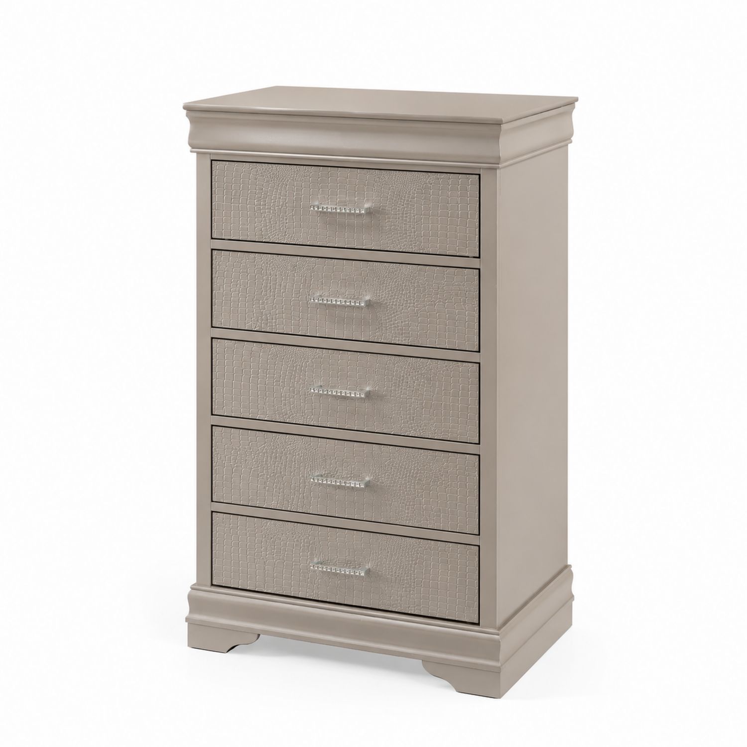 Cassettiera con 5 cassetti in legno grigio