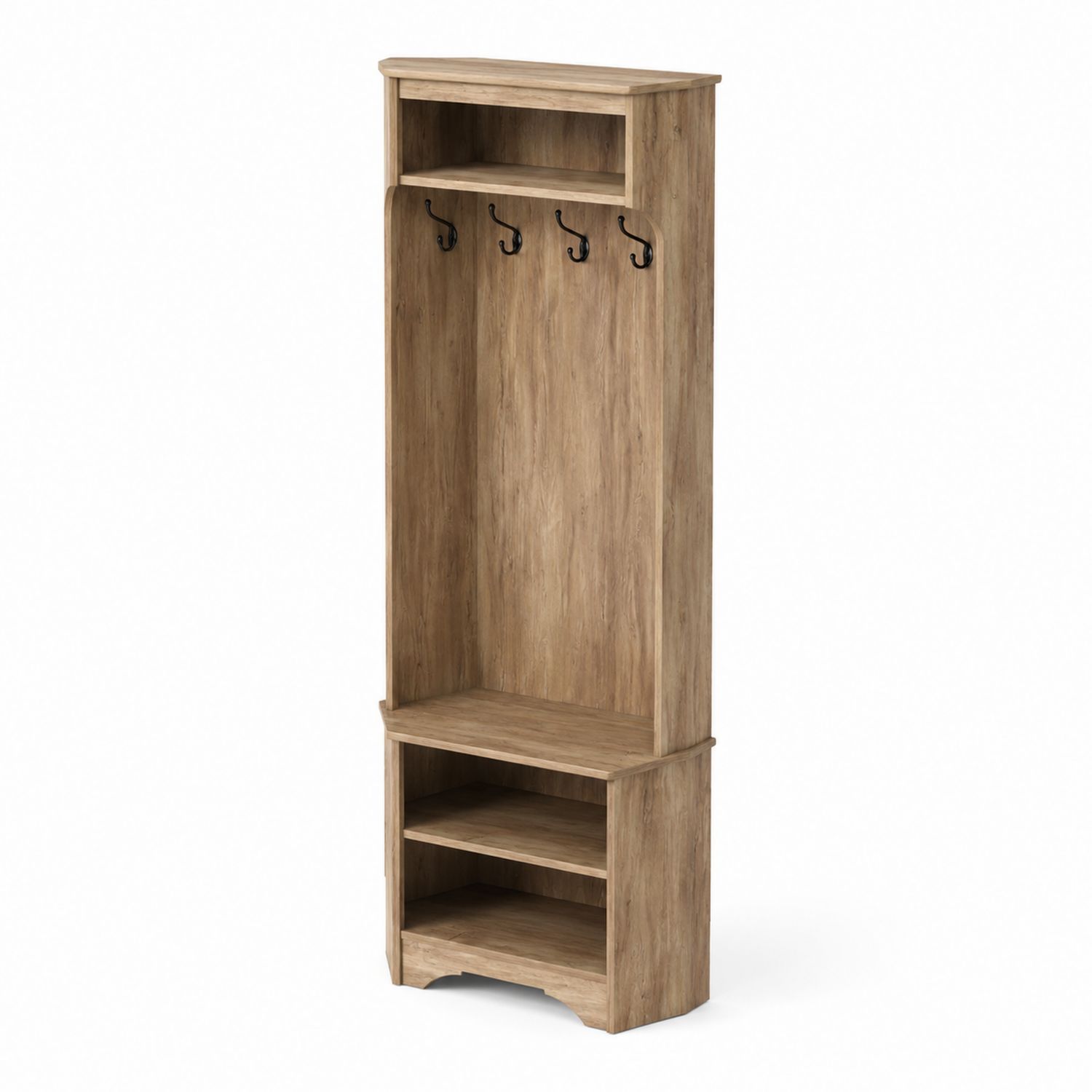 Appendiabiti Ingresso Legno MDF Marrone Ganci Ripiani