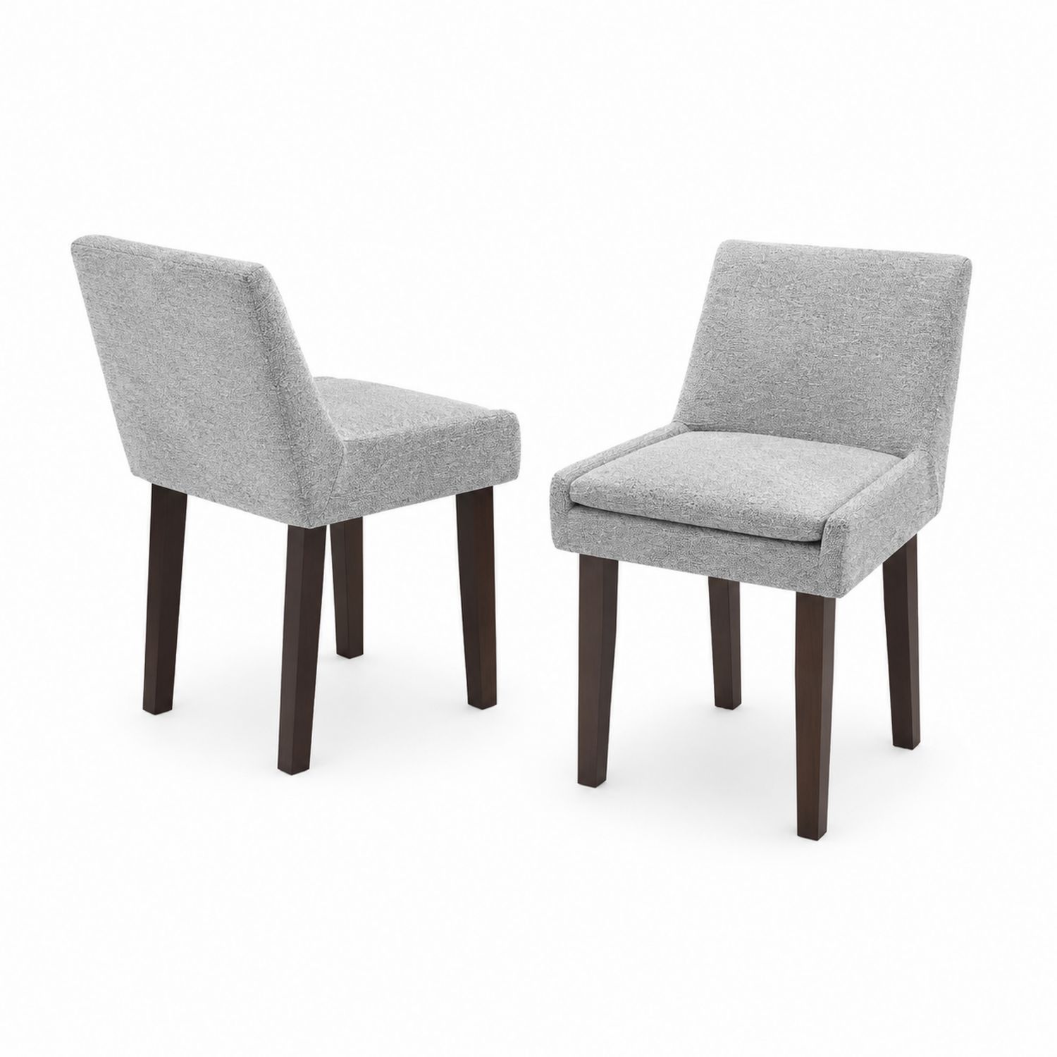 Set di 2 sedie da pranzo in tessuto con gambe in legno
