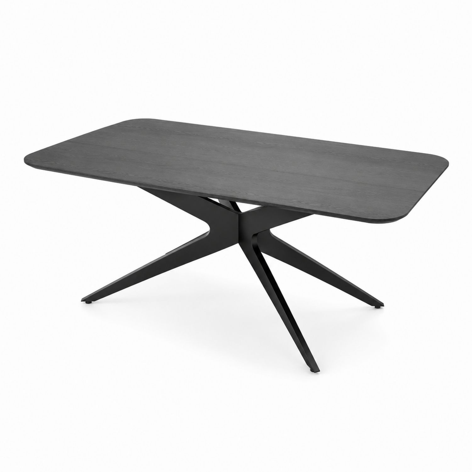 Tavolo da Pranzo Rettangolare in MDF e Acciaio 180x90 cm Nero