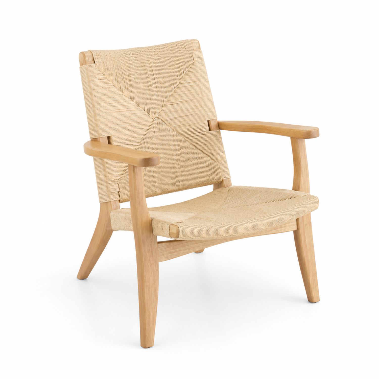Sedia in Legno e Rattan Naturale