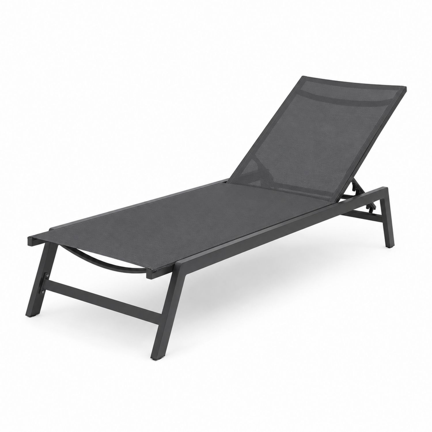 Lettino prendisole in alluminio e tessuto Nero 200 cm