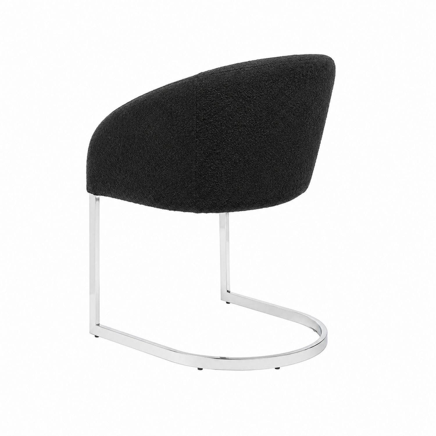Sedia in tessuto nero con struttura in metallo