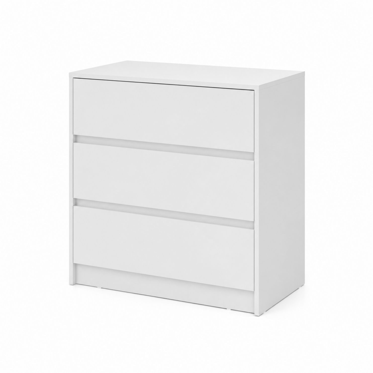 Cassettiera a 3 cassetti bianca in legno MDF 80x40x78 cm
