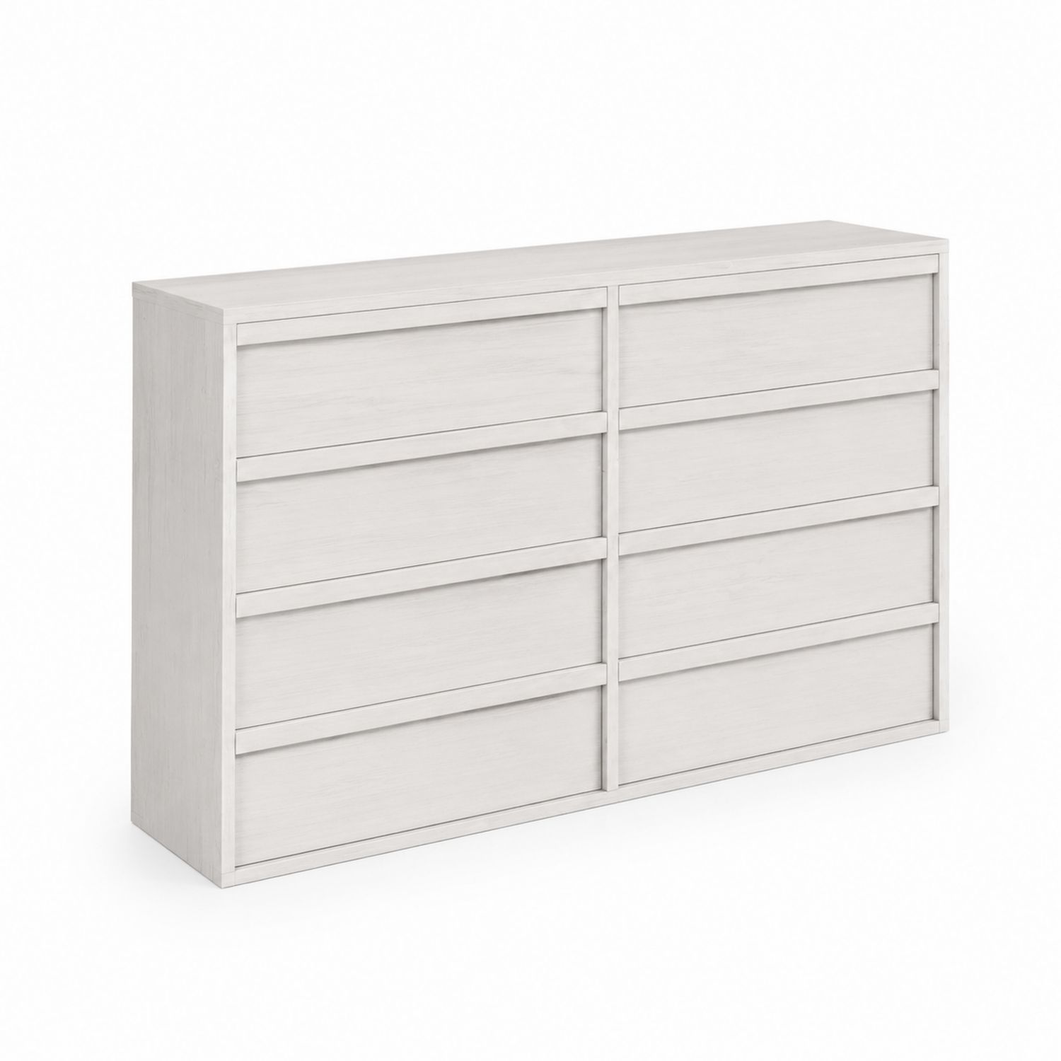 Cassettiera 8 cassetti in legno verniciato bianco 185x40x85 cm