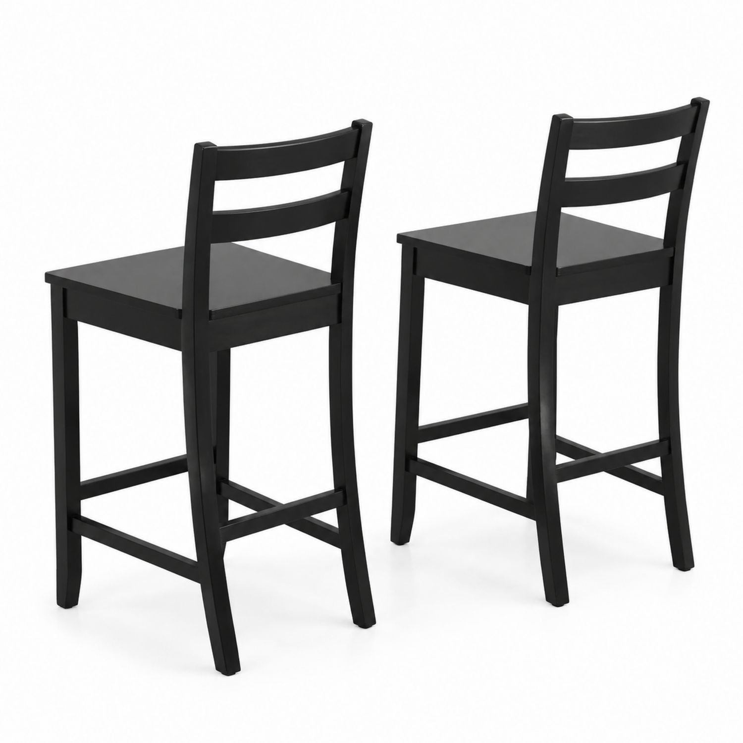 Set di 2 sgabelli da bar in legno nero con schienale-arviler