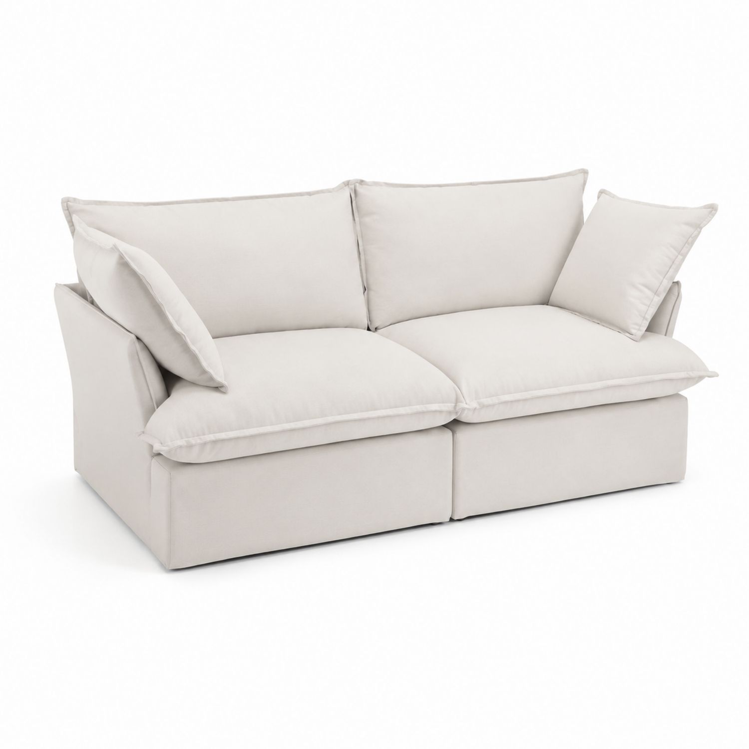 Divano a 2 posti in tessuto beige, L200 x P90 x H85 cm-arviler