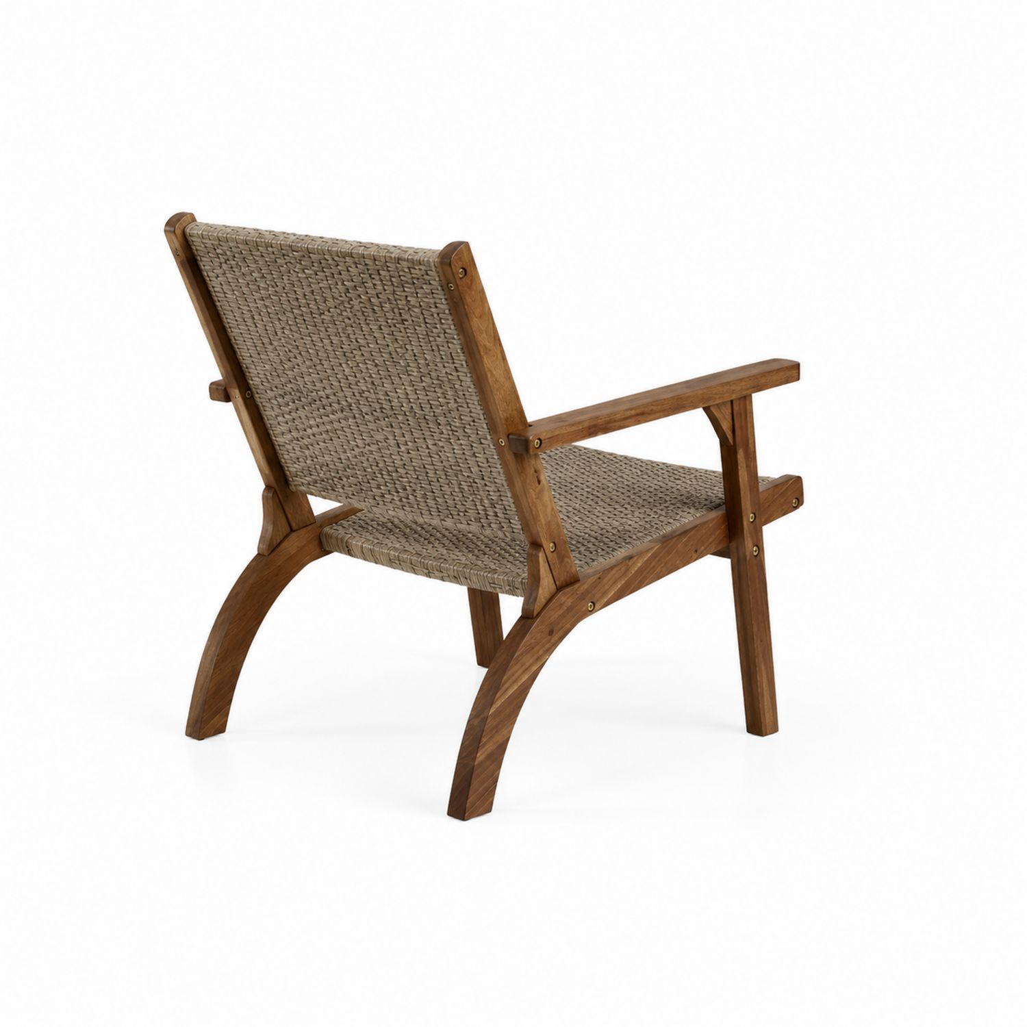 Sedia da esterno in legno e rattan, Marrone e Beige-arviler