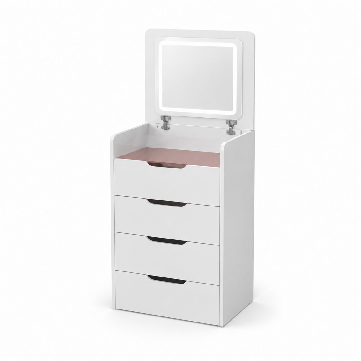 Specchiera Bianca in Legno MDF con Cassetti-arviler