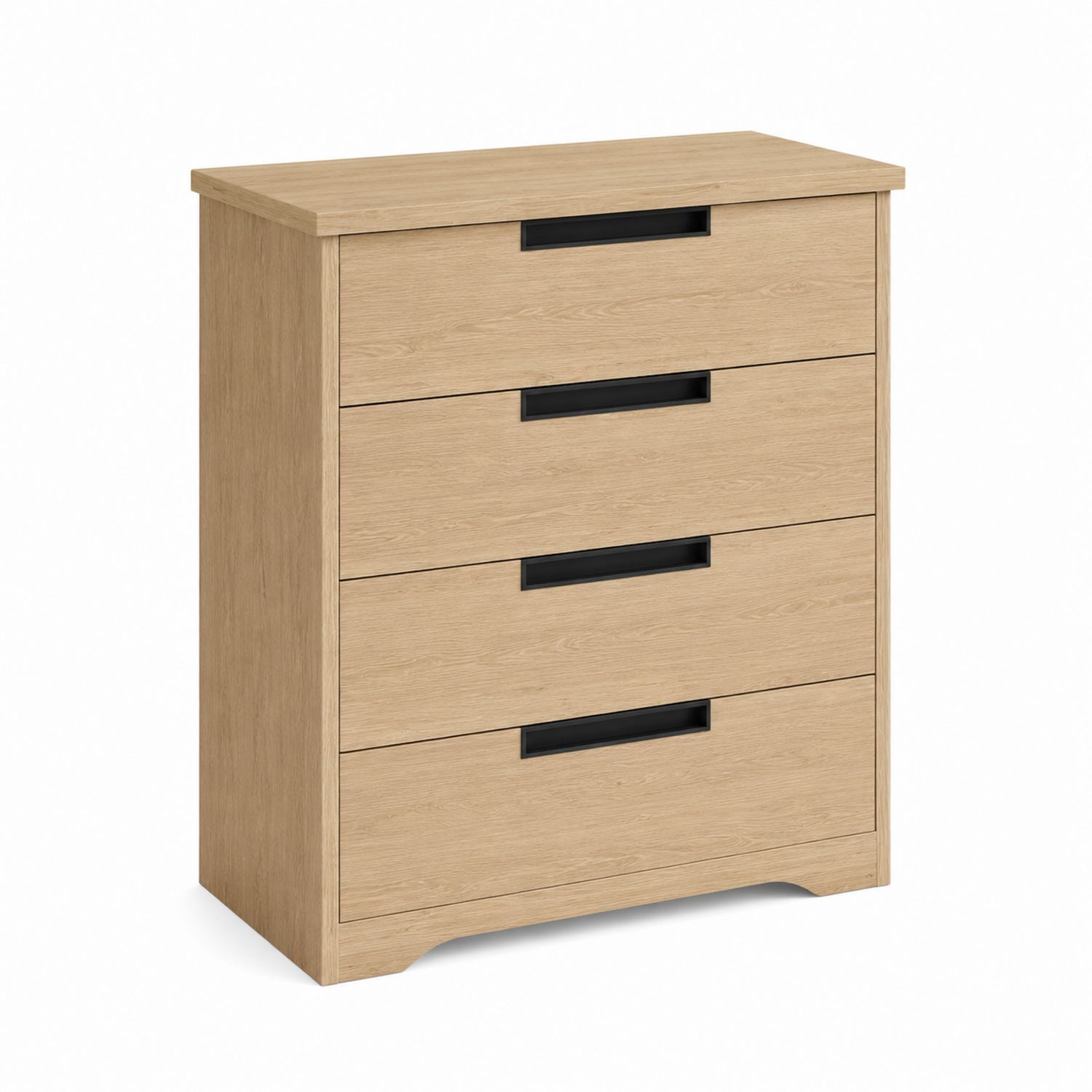 Cassettiera in Legno di Quercia con 4 Cassetti 80x40x95 cm-arviler