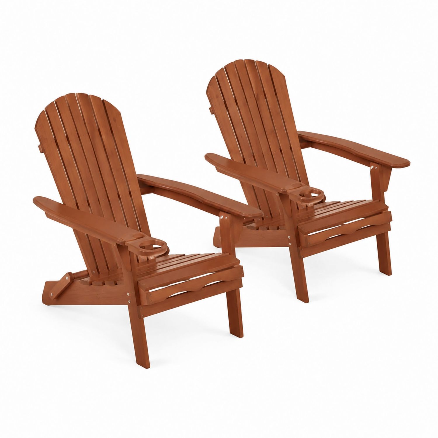 Sedie Adirondack in Legno di Eucalipto Set di 2 Marrone-arviler