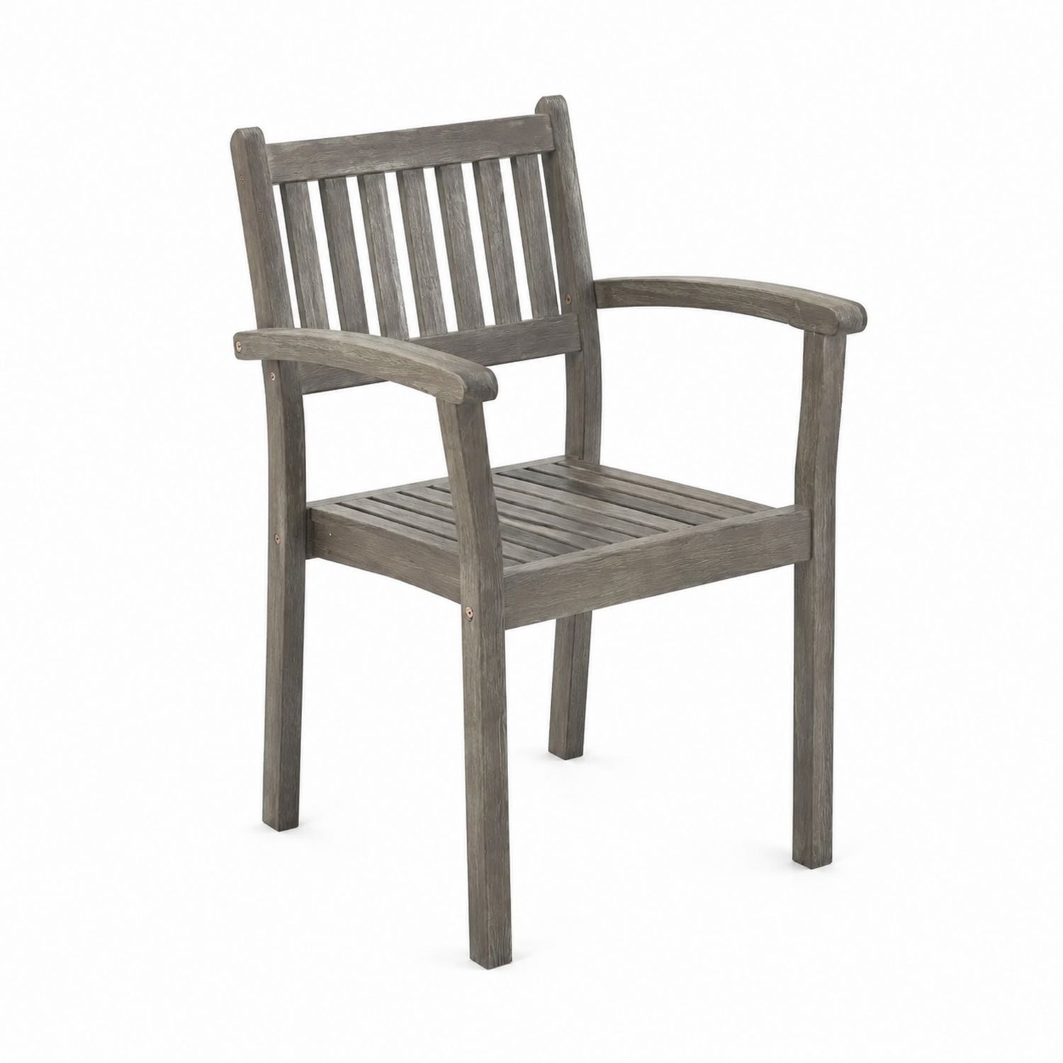 Sedia da esterno in legno con braccioli 56x58x85 cm Grigio-arviler