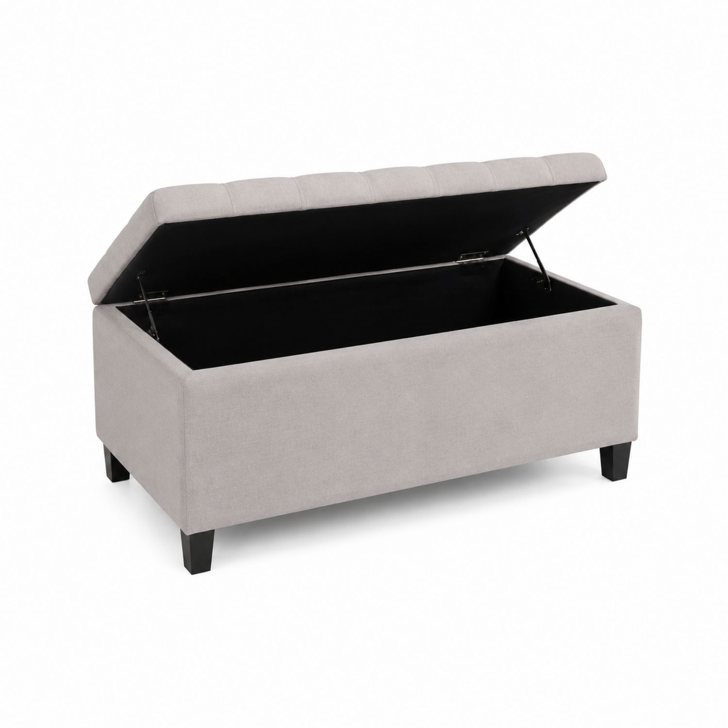Panca con coperchio apribile in tessuto poliestere Grigio 120x40x45 cm-arviler