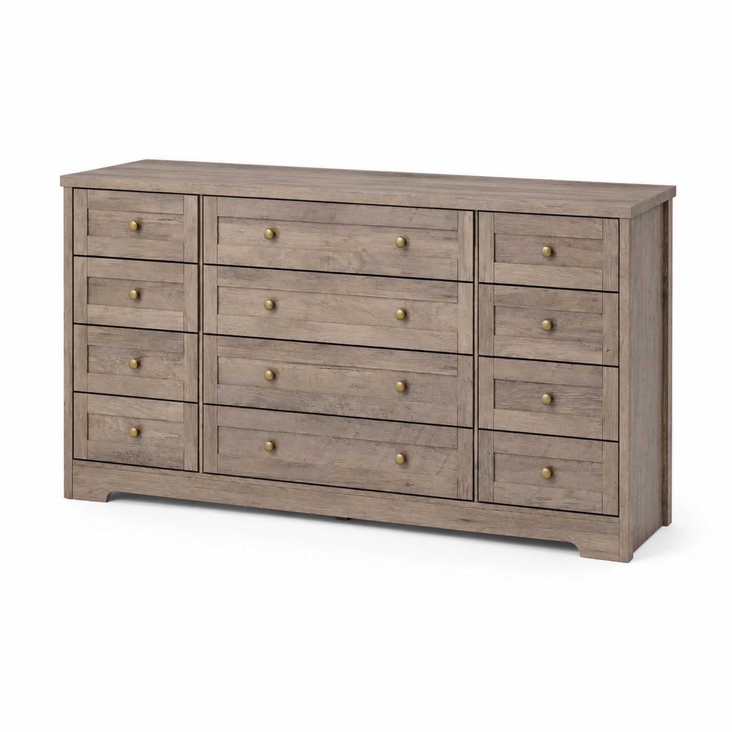 Cassettiera in Legno MDF con 12 Cassetti Grigio-arviler